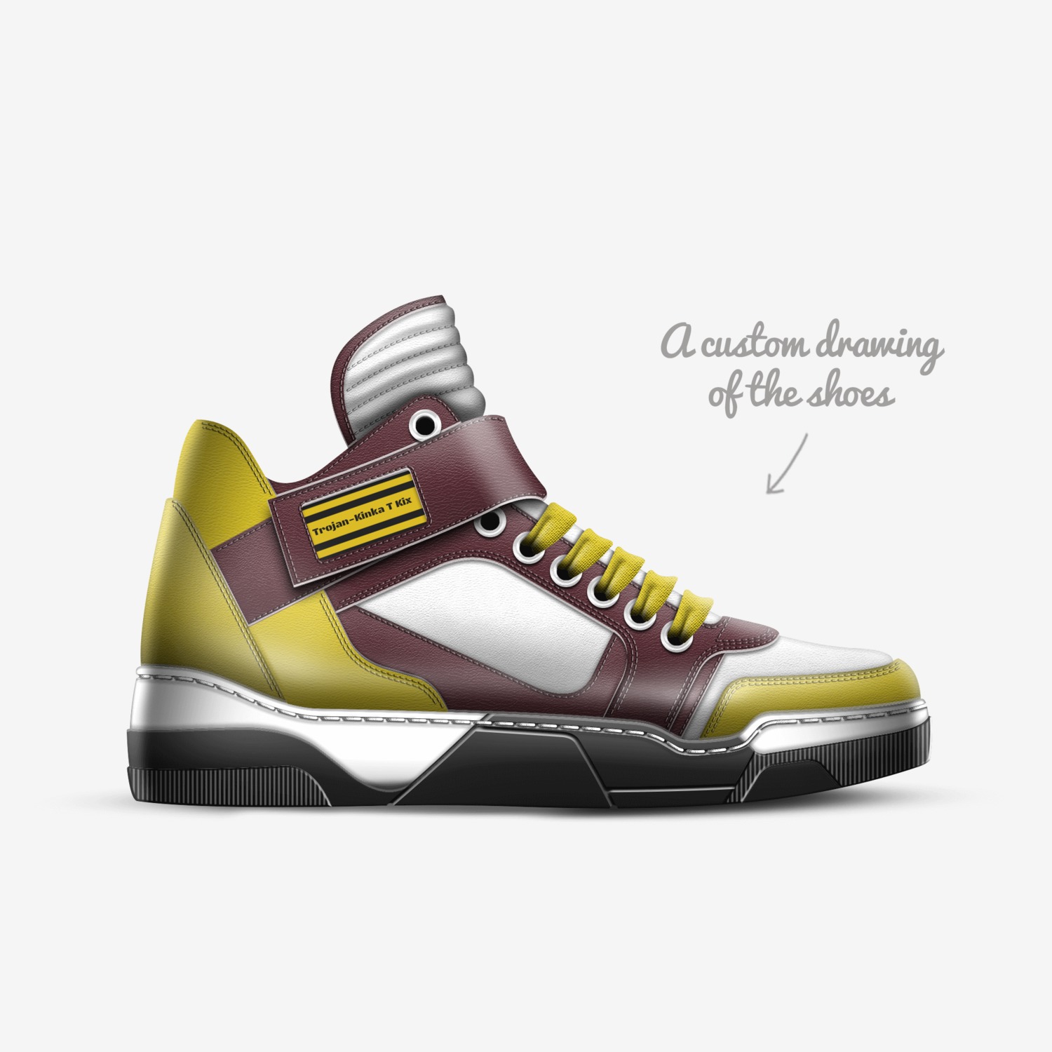 Trojan-Kinka T Kix custom made in Italy shoes by Kinka T Kix | Sketch view
