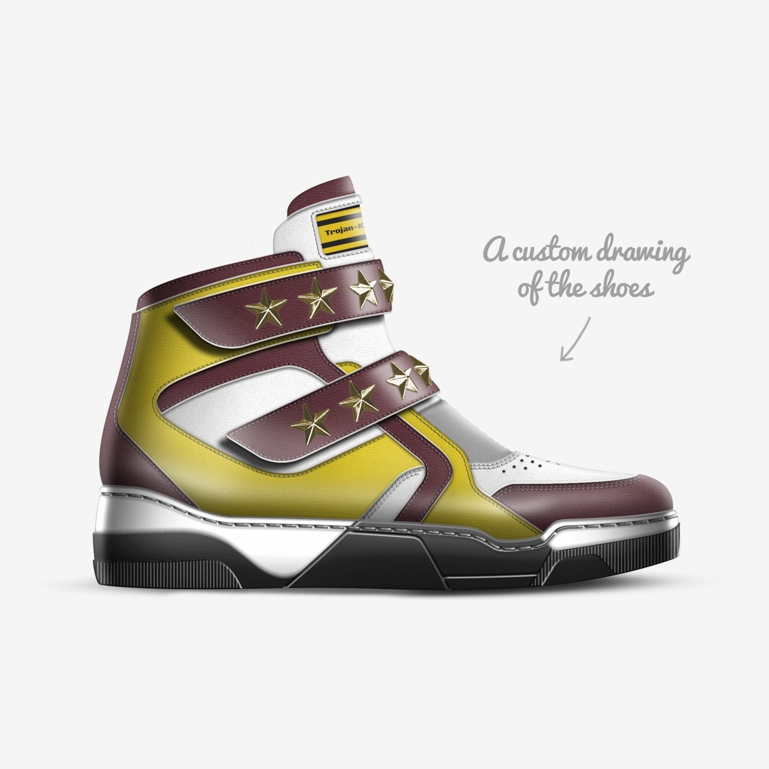 Trojan-Kinka T Kix custom made in Italy shoes by Kinka T Kix | Sketch view