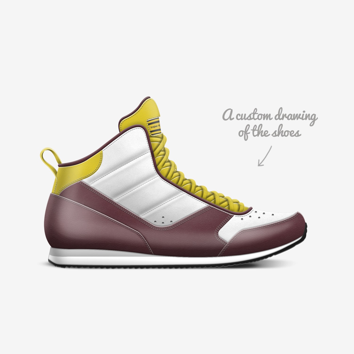 Trojan-Kinka T Kix custom made in Italy shoes by Kinka T Kix | Sketch view