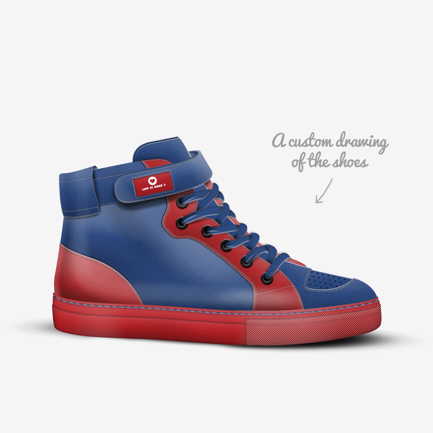 LUV IS RAGE 2 custom made in Italy shoes by Brandon Threat | Sketch view