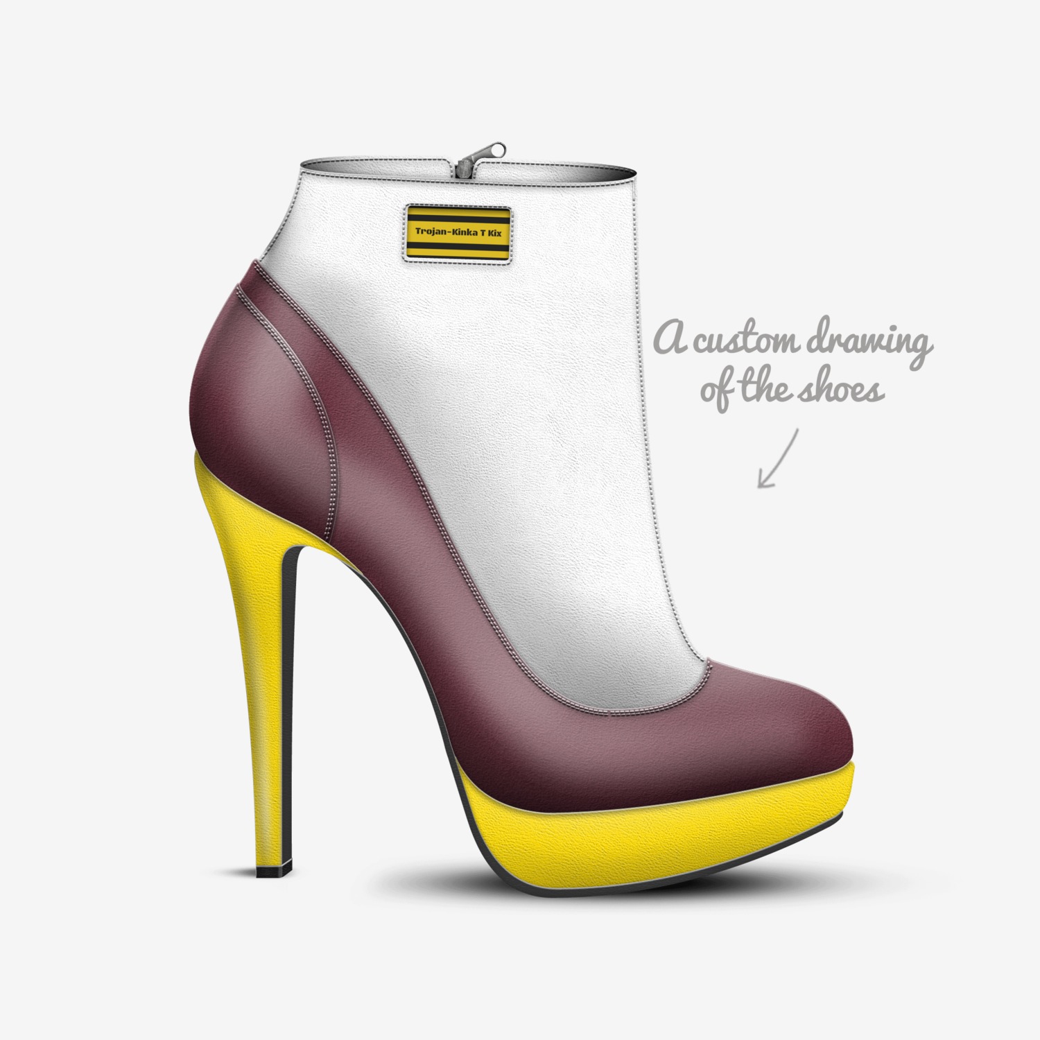 Trojan-Kinka T Kix custom made in Italy shoes by Kinka T Kix | Sketch view
