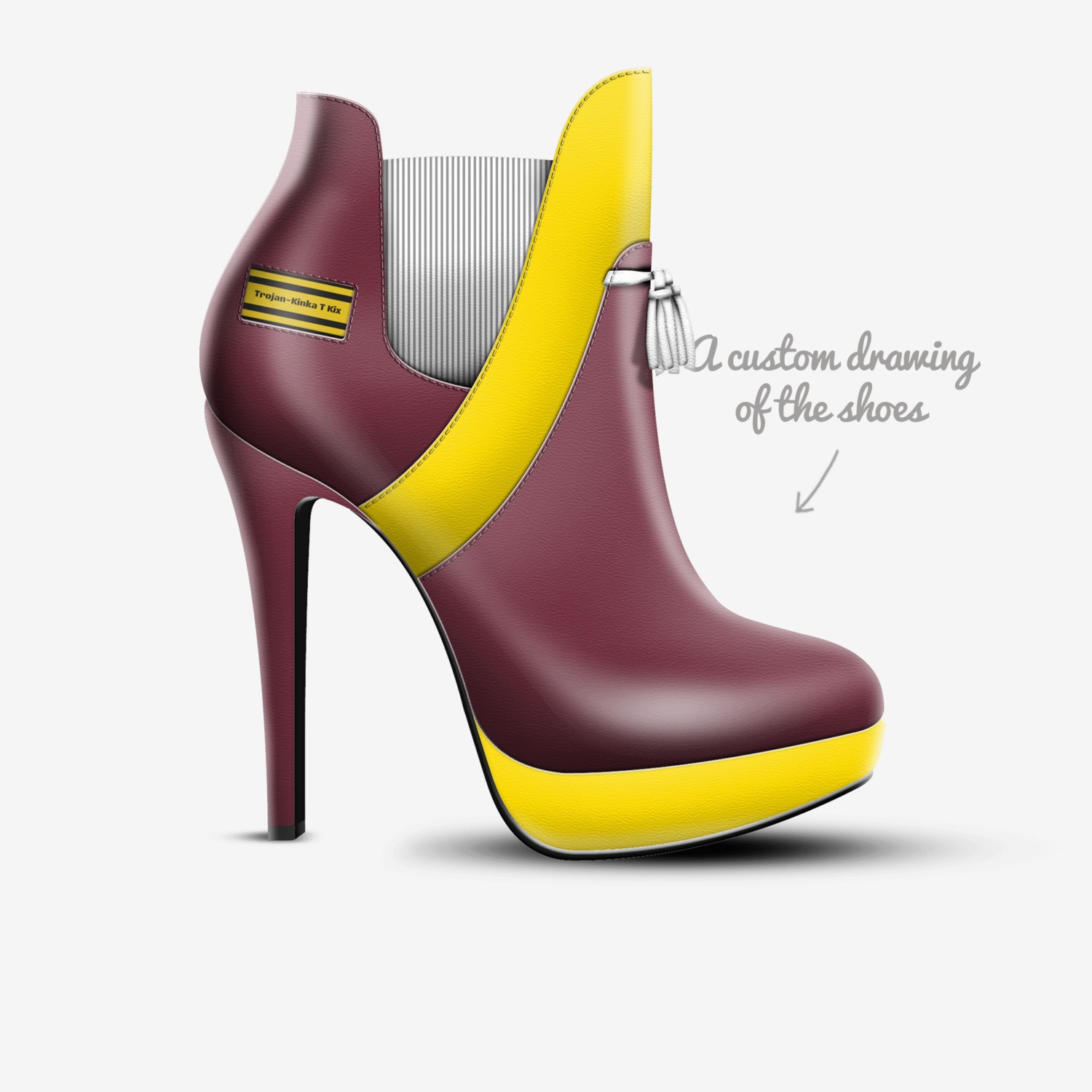 Trojan-Kinka T Kix custom made in Italy shoes by Kinka T Kix | Sketch view