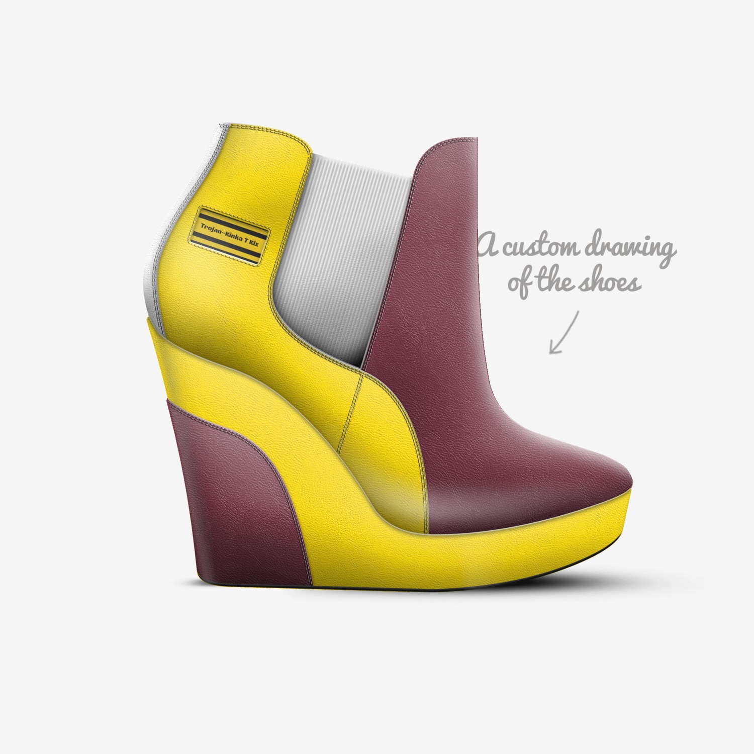 Trojan-Kinka T Kix custom made in Italy shoes by Kinka T Kix | Sketch view