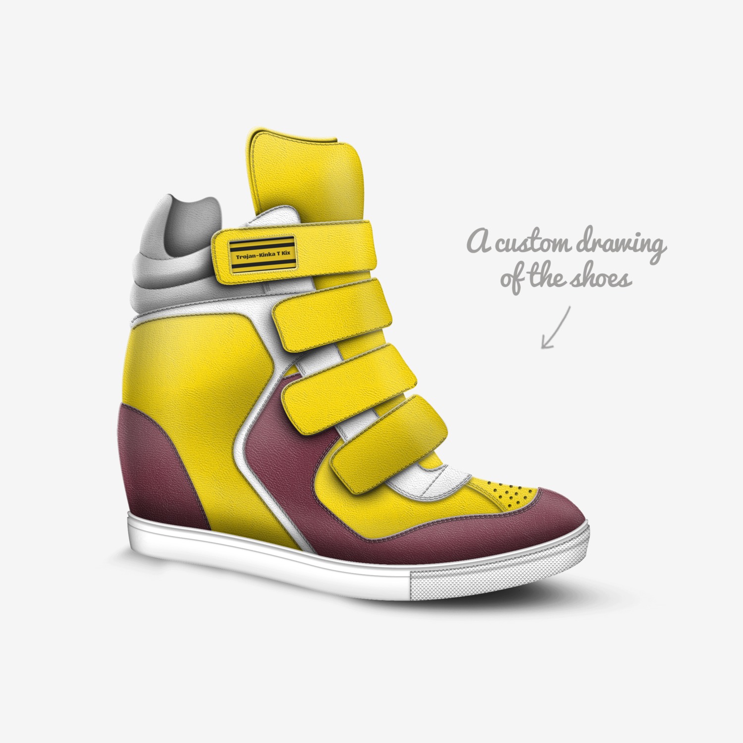Trojan-Kinka T Kix custom made in Italy shoes by Kinka T Kix | Sketch view