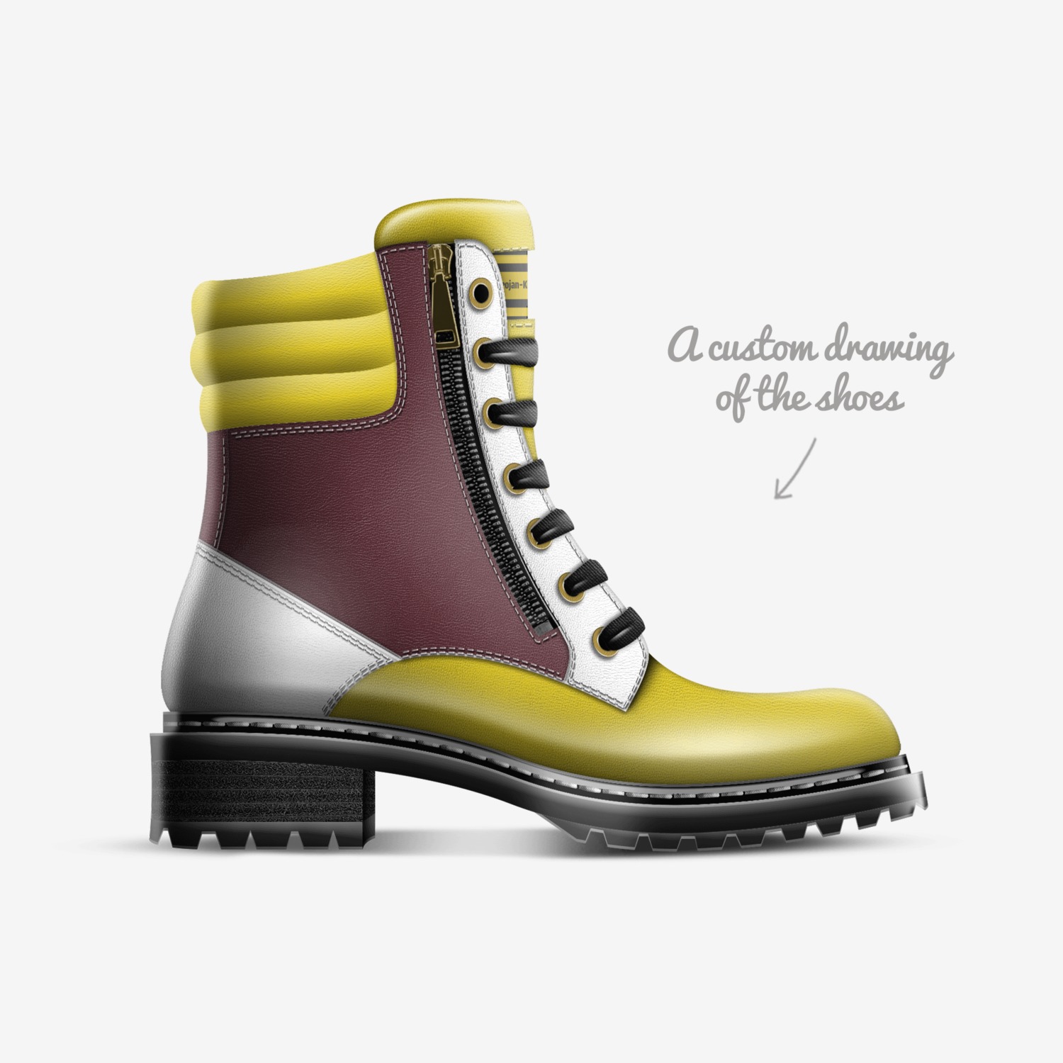 Trojan-Kinka T Kix custom made in Italy shoes by Kinka T Kix | Sketch view