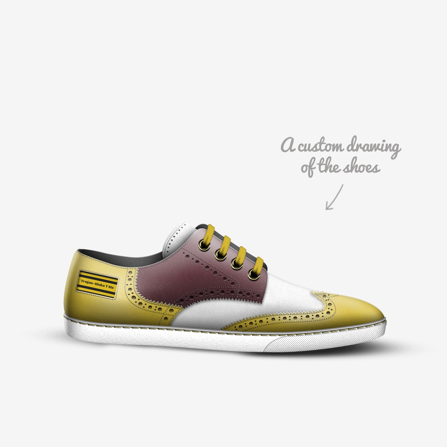 Trojan-Kinka T Kix custom made in Italy shoes by Kinka T Kix | Sketch view