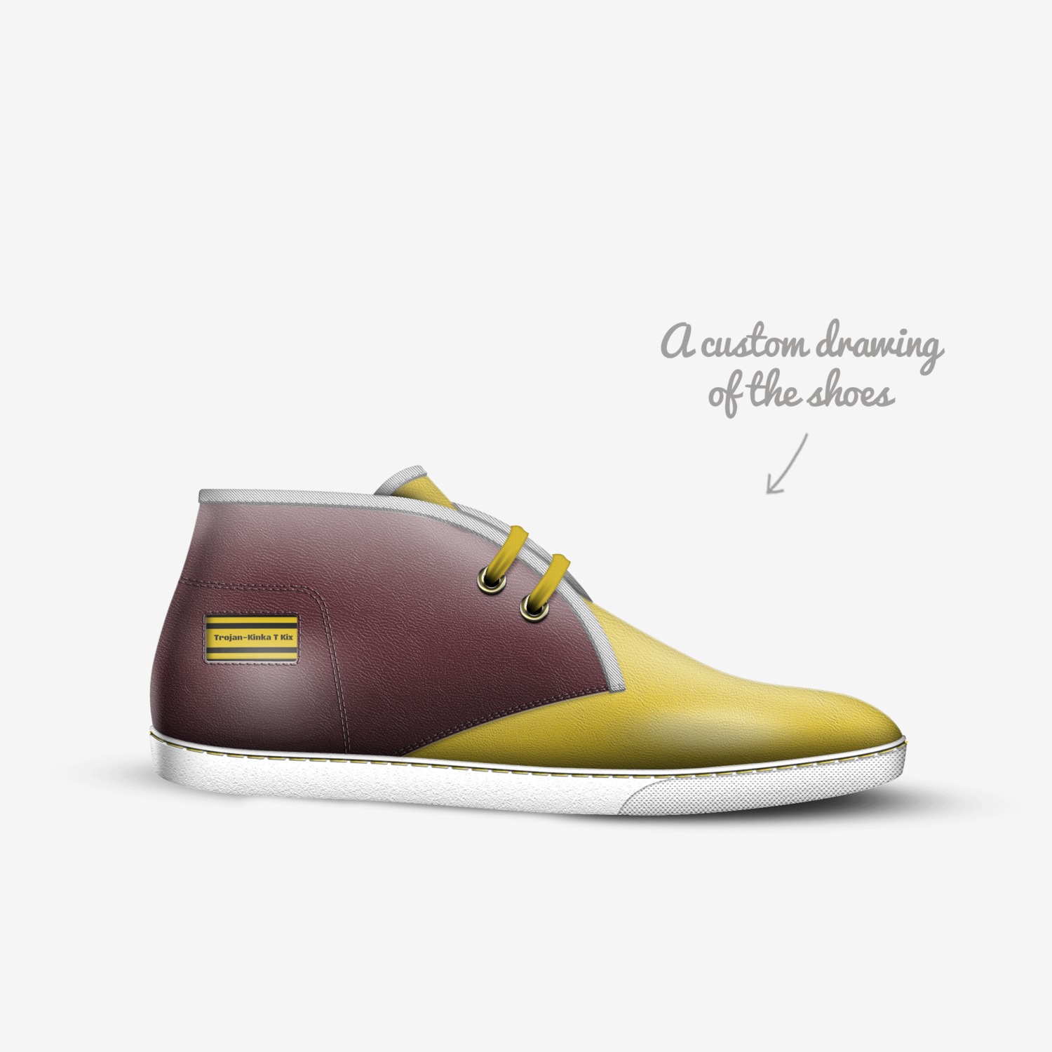 Trojan-Kinka T Kix custom made in Italy shoes by Kinka T Kix | Sketch view
