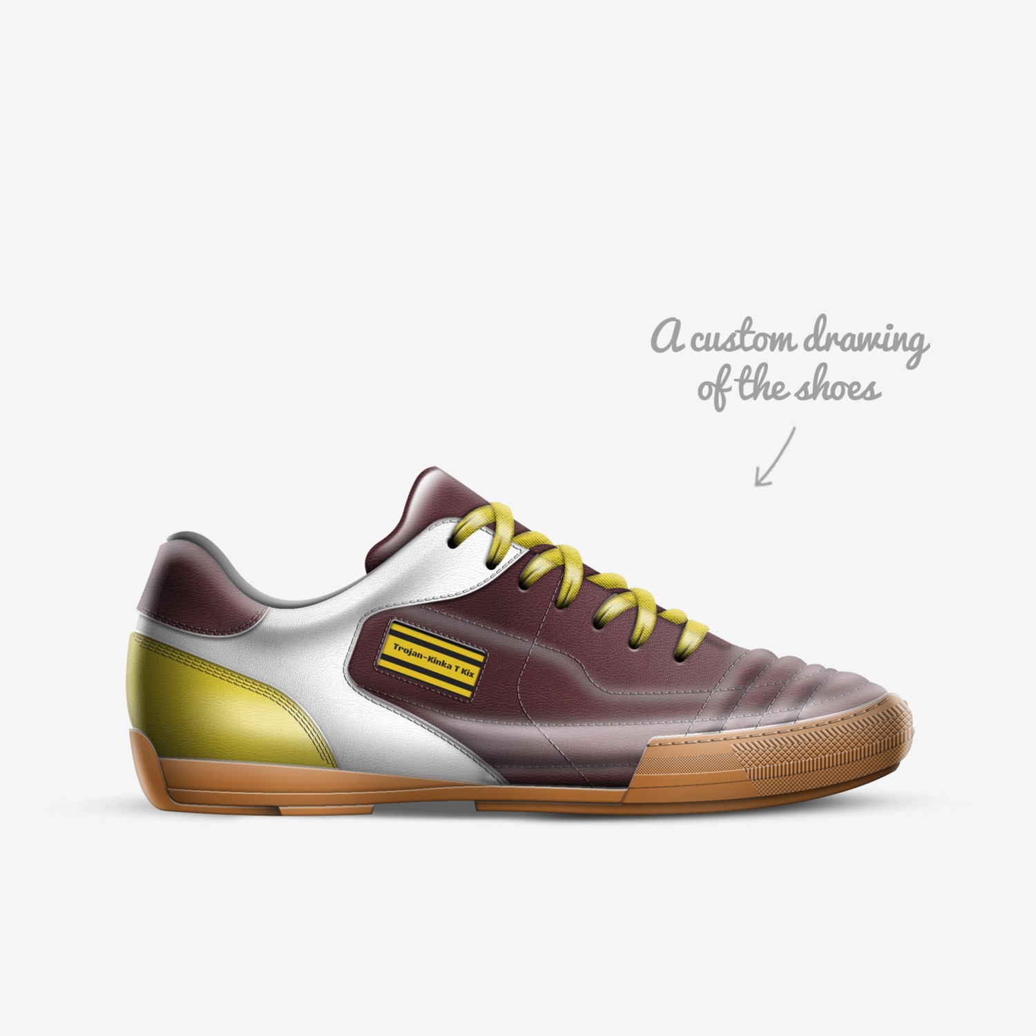 Trojan-Kinka T Kix custom made in Italy shoes by Kinka T Kix | Sketch view