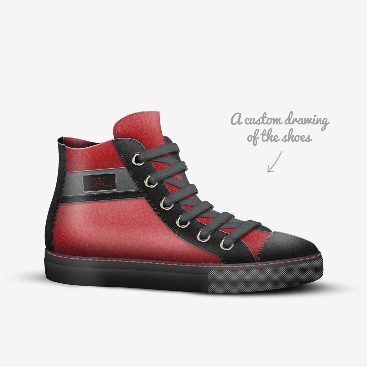 Jet Wear custom made in Italy shoes by Bryon Pectol | Sketch view