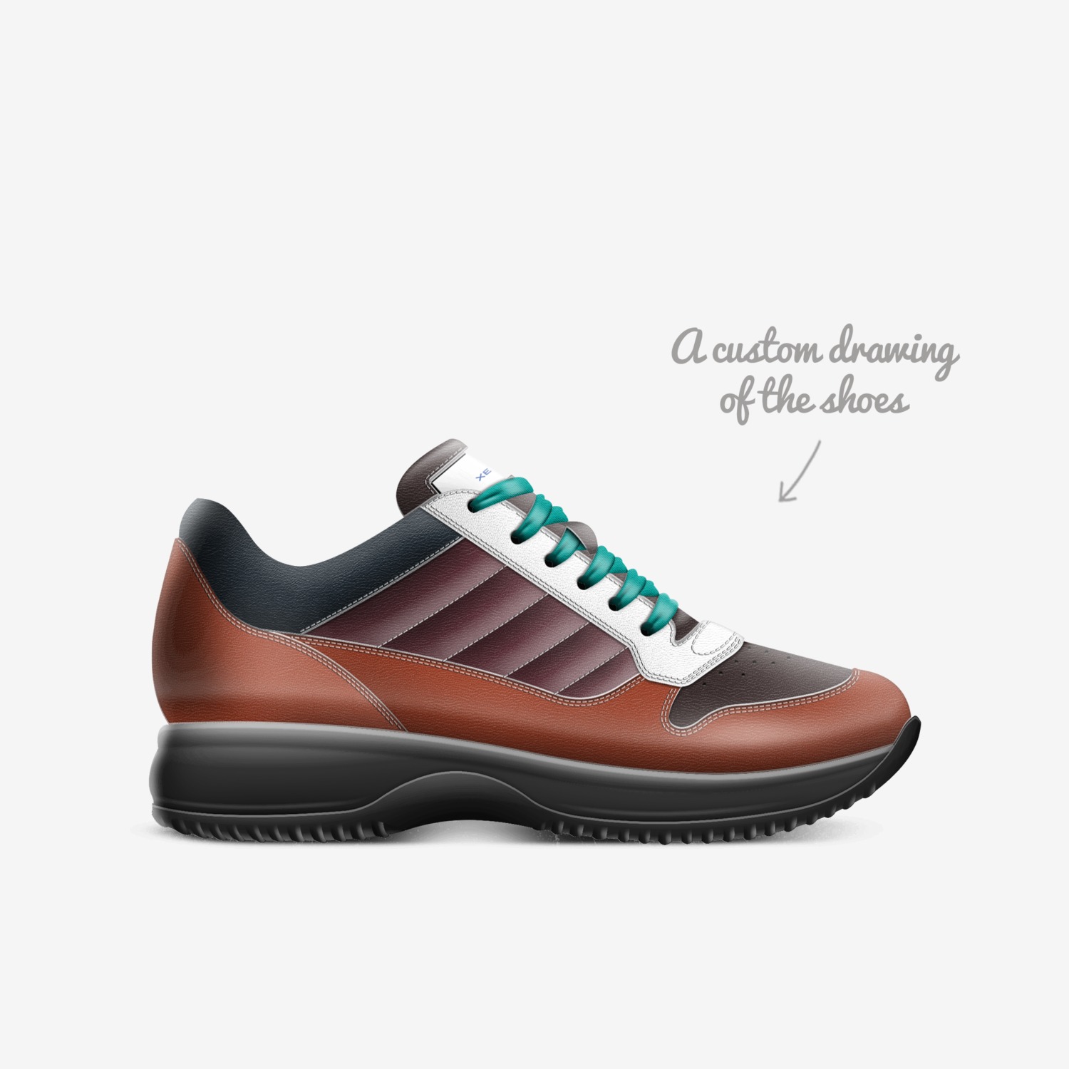 reflexology  shoes custom made in Italy shoes by Wan Ashraf | Sketch view