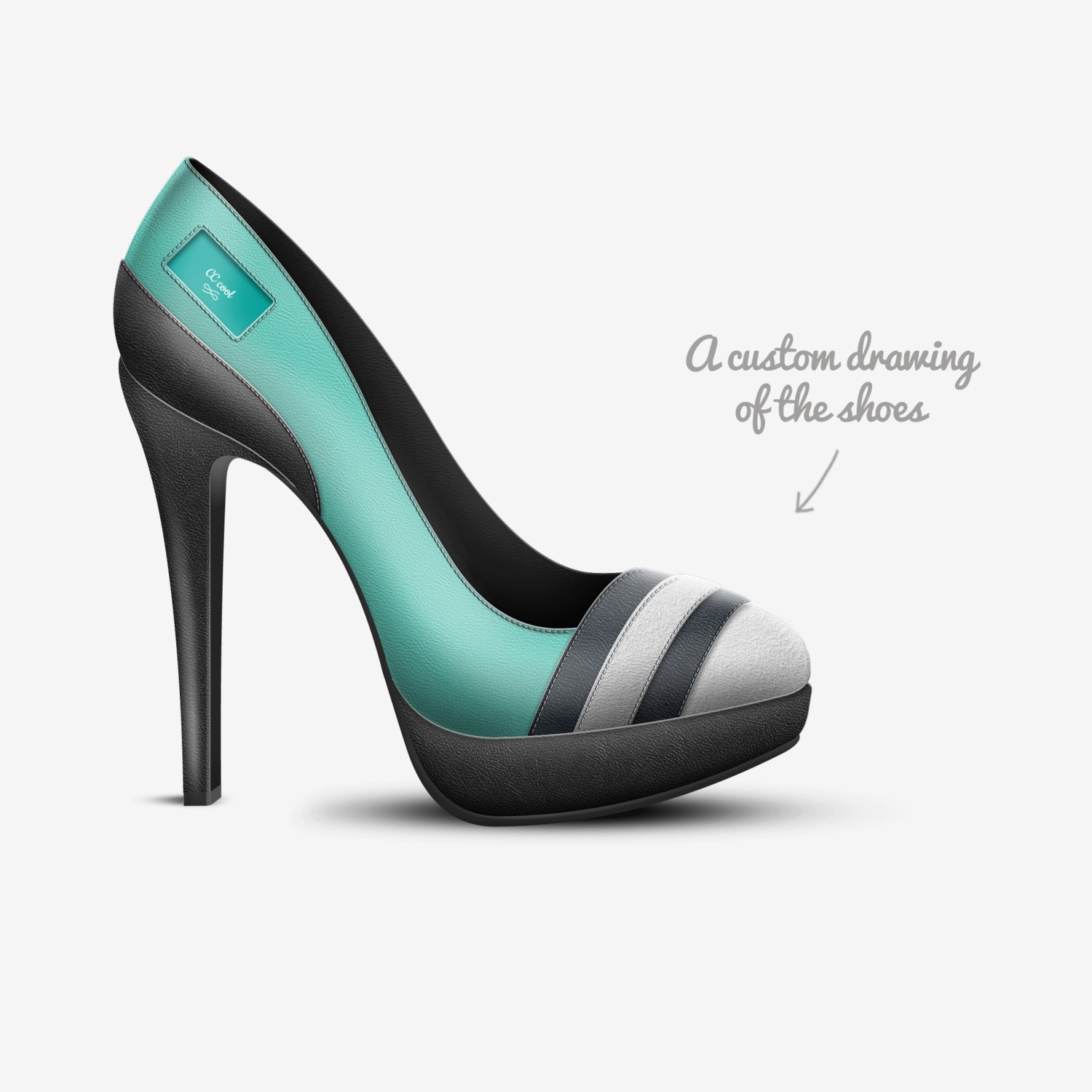 CC cool custom made in Italy shoes by Sierra Terry | Sketch view