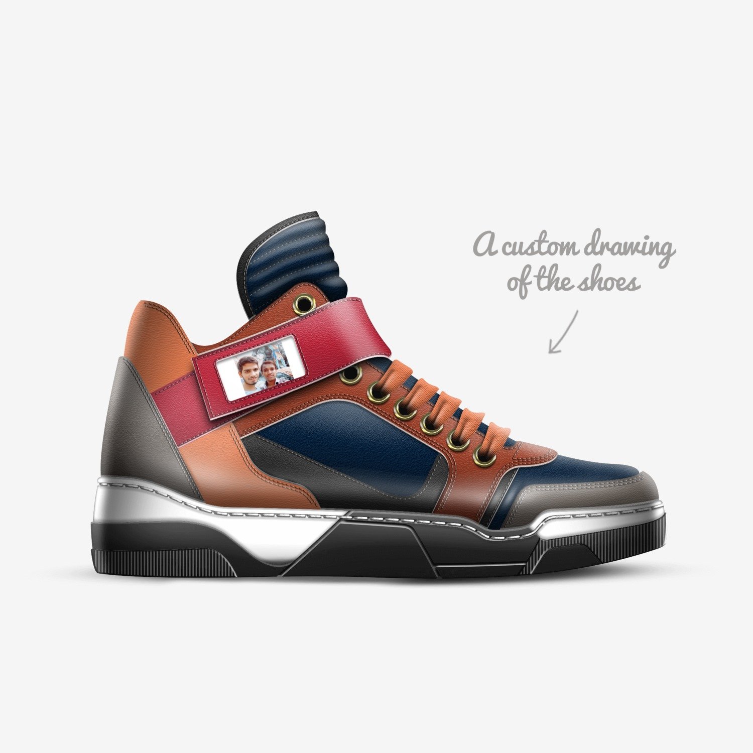Ajx custom made in Italy shoes by Ajay | Sketch view