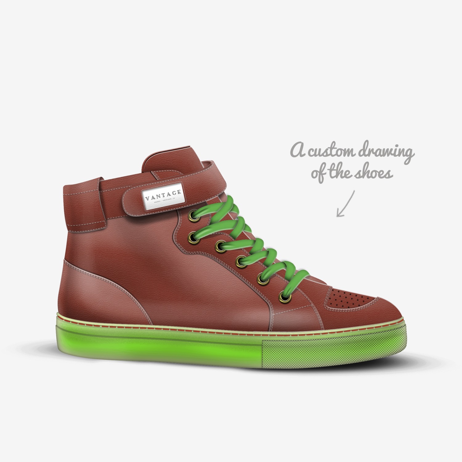 Vantage custom made in Italy shoes by D De | Sketch view
