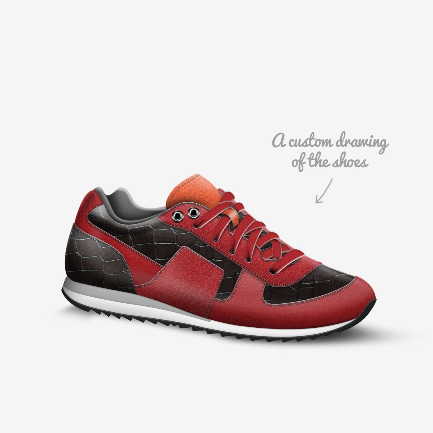 Ayizan Runners custom made in Italy shoes by Erwin Papillon | Sketch view
