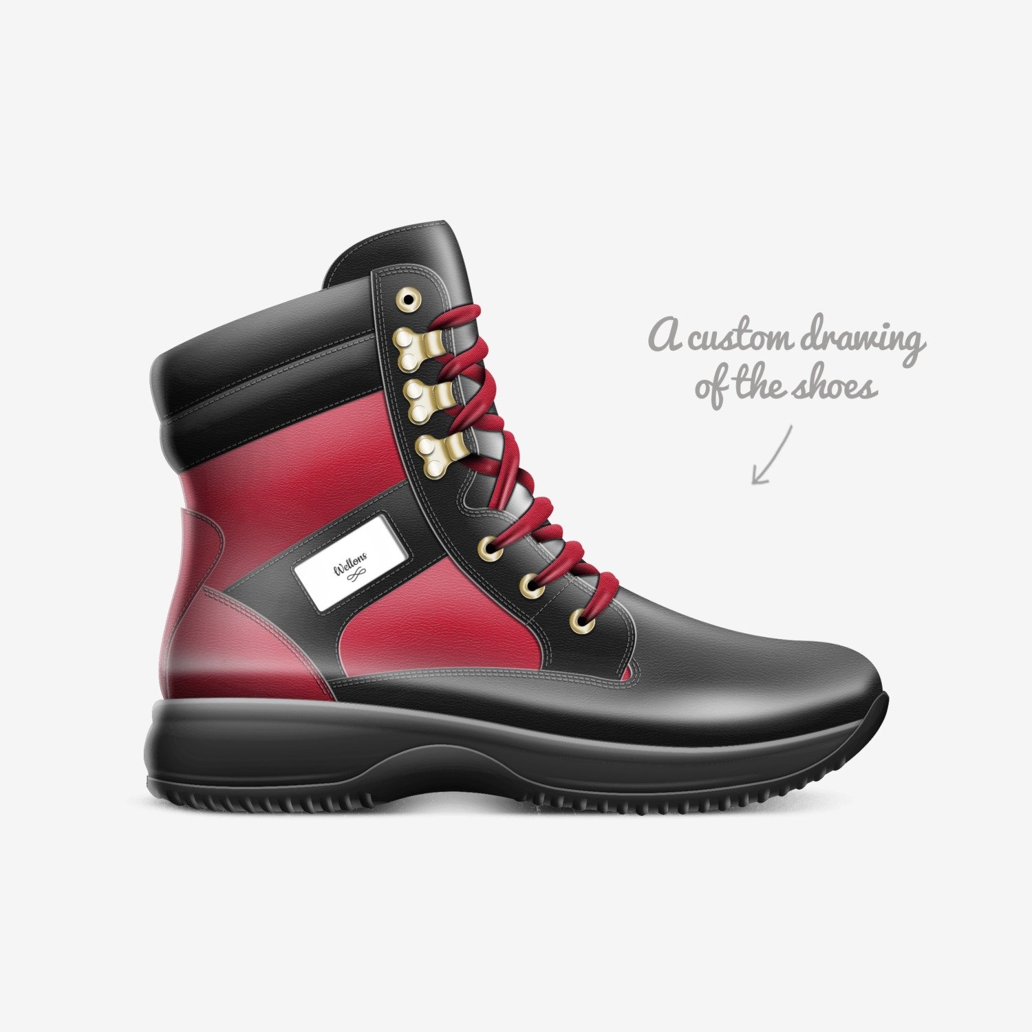 Wellons custom made in Italy shoes by Ashura Uzumaki | Sketch view