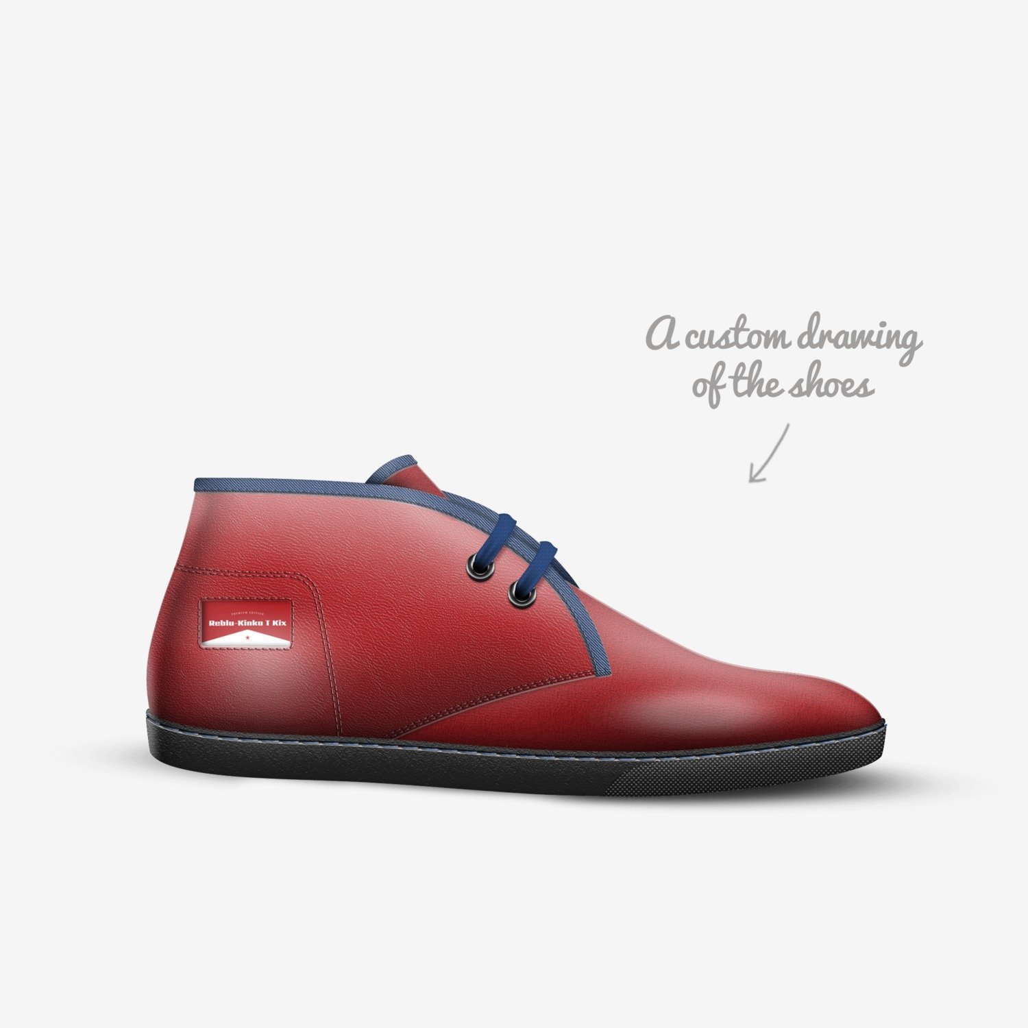 Reblu-Kinka T Kix custom made in Italy shoes by Kinka T Kix | Sketch view
