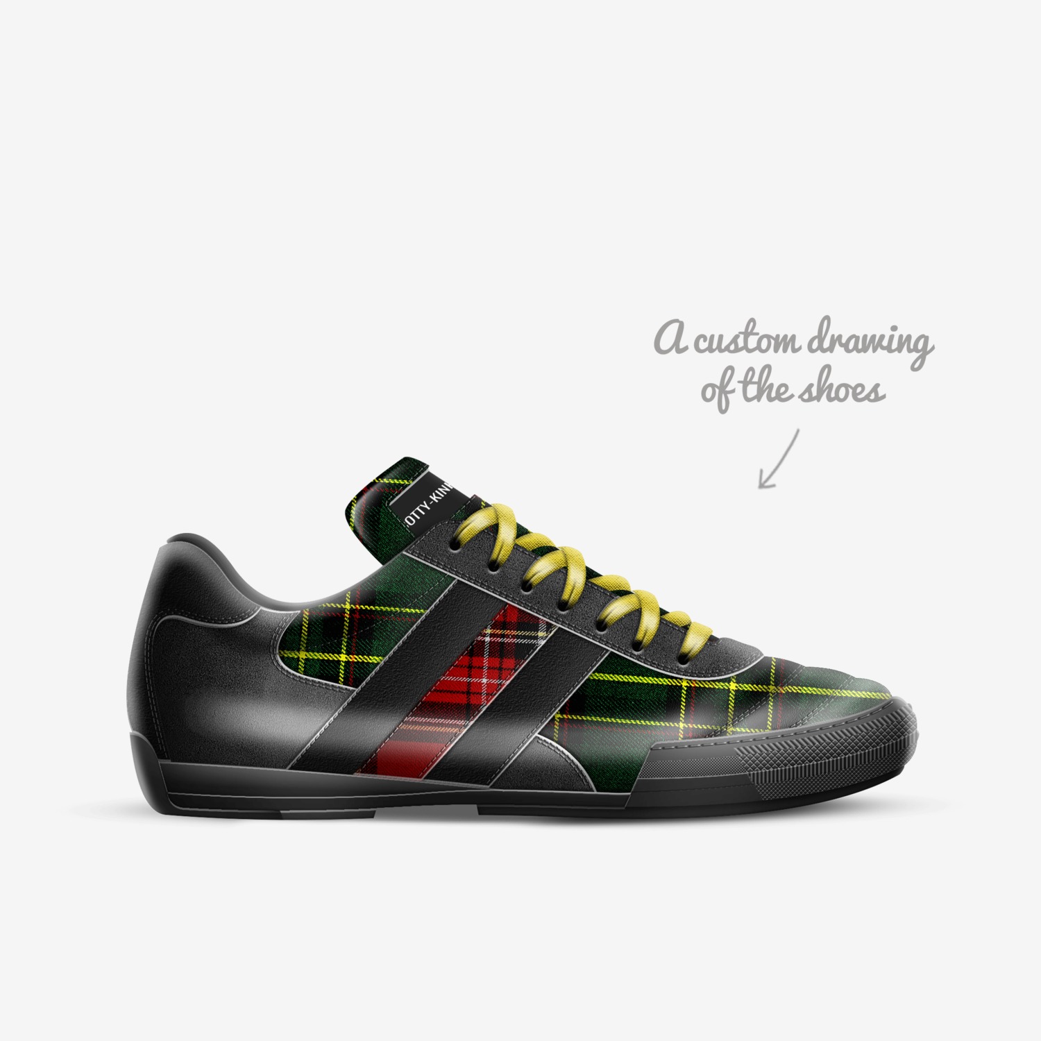 Scotty-KinkaTKix custom made in Italy shoes by Kinka T Kix | Sketch view
