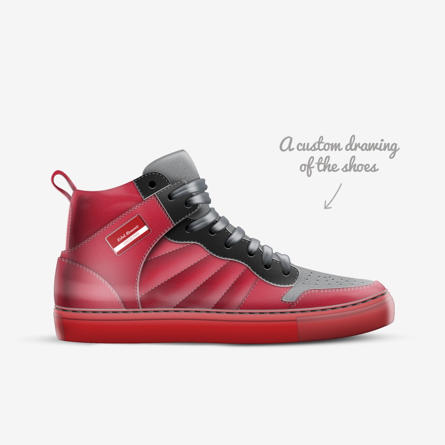 Kodak Moments custom made in Italy shoes by Freddie Crayton | Sketch view