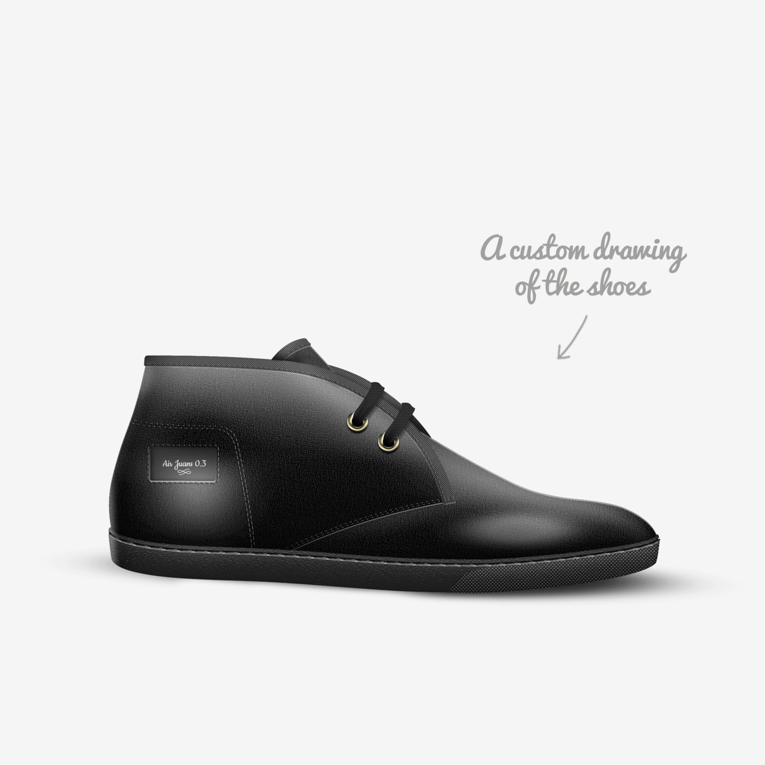 Air Juans 0.3 custom made in Italy shoes by Javier Lopez | Sketch view