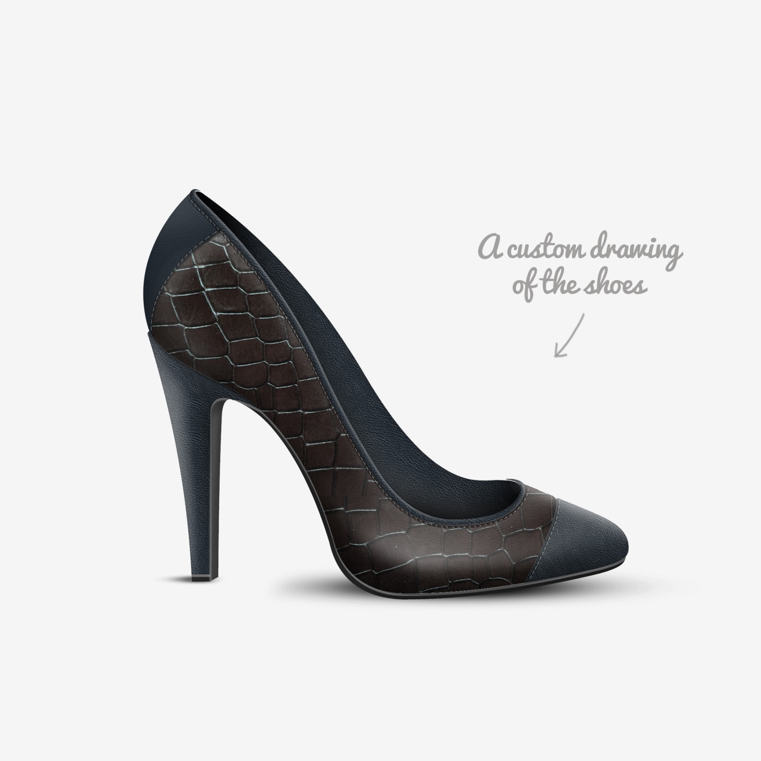 G8RG!RL custom made in Italy shoes by Kinka T Kix | Sketch view