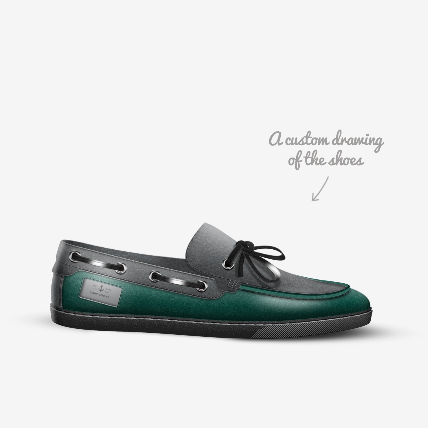 Young Genah's custom made in Italy shoes by Krishain Allen | Sketch view