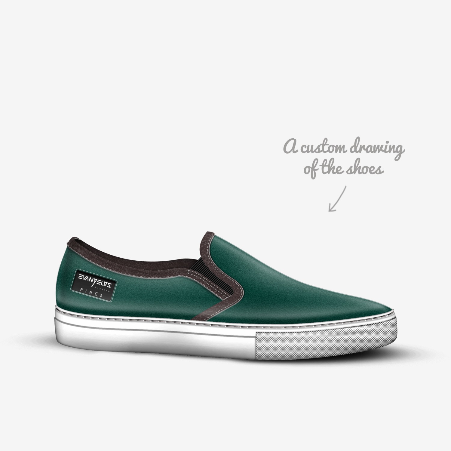 PINES custom made in Italy shoes by Evangelos Fashion | Sketch view