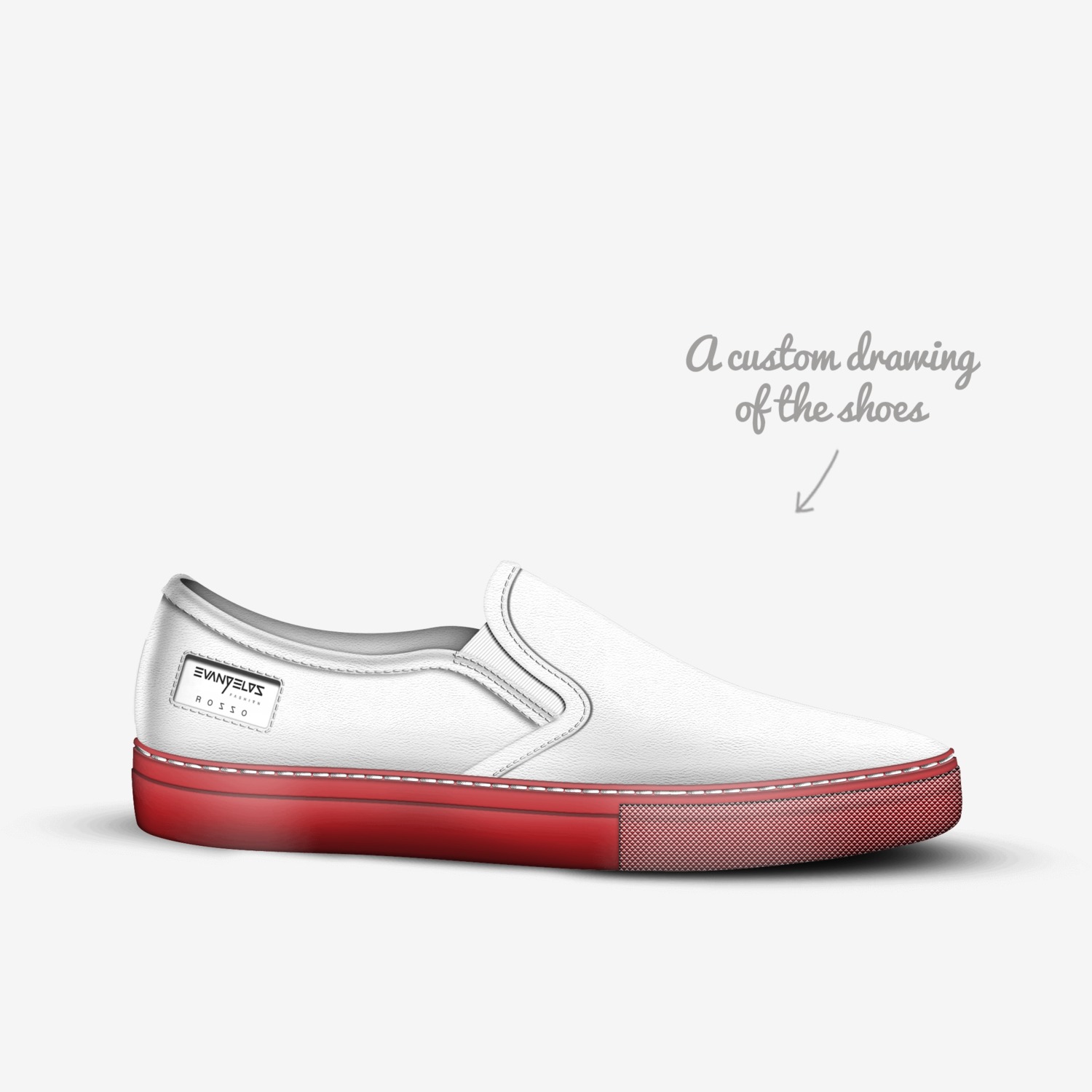 ROSSO custom made in Italy shoes by Evangelos Fashion | Sketch view