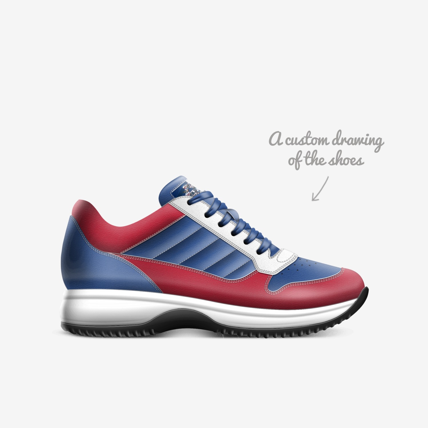 Bodybuilder Sneaks custom made in Italy shoes by Steve R Dupere | Sketch view
