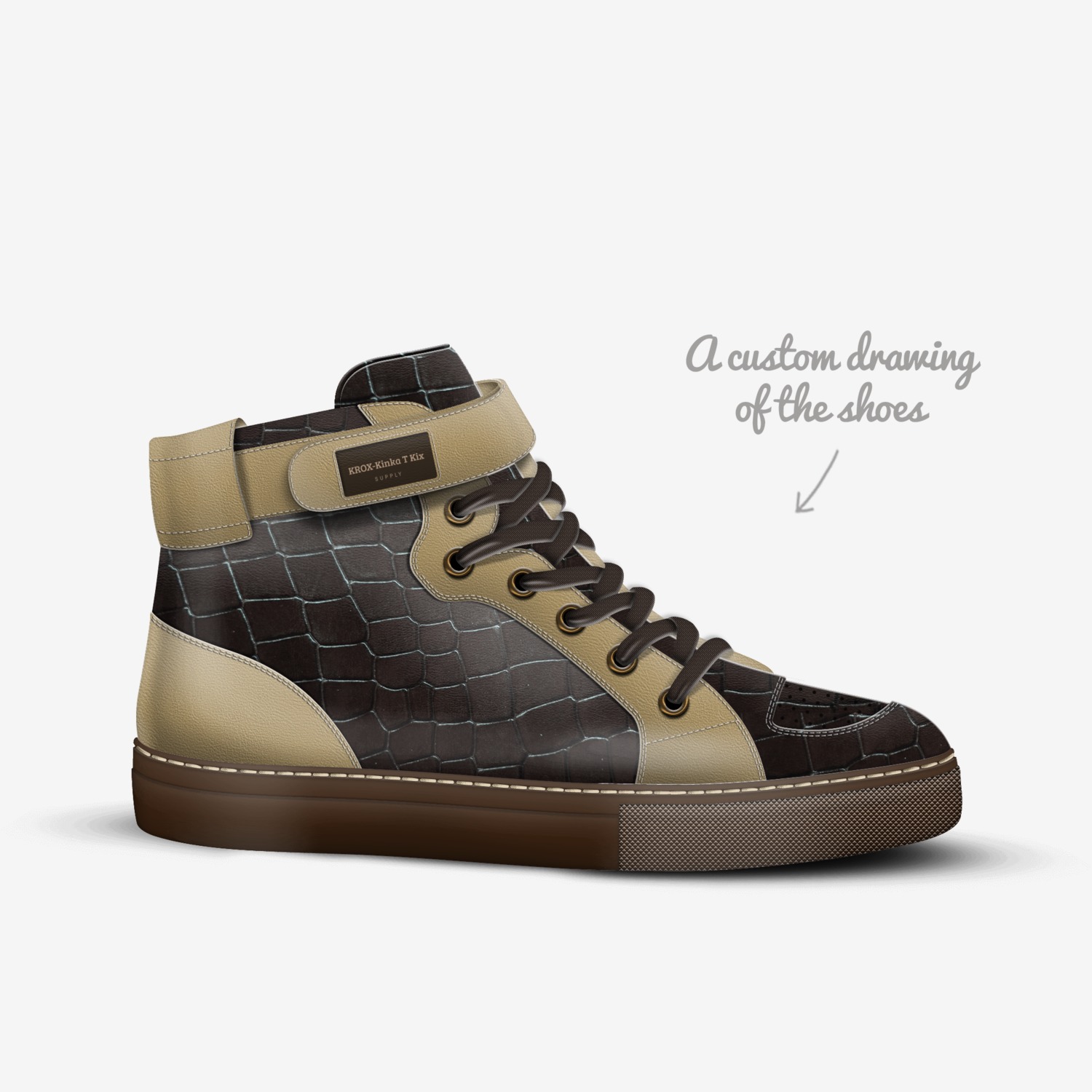 KROX-Kinka T Kix custom made in Italy shoes by Kinka T Kix | Sketch view