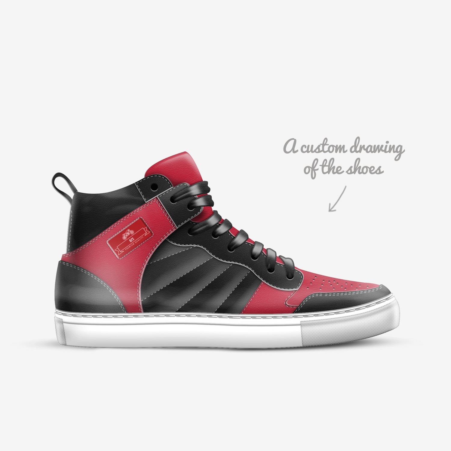 Bj's custom made in Italy shoes by Brandon | Sketch view