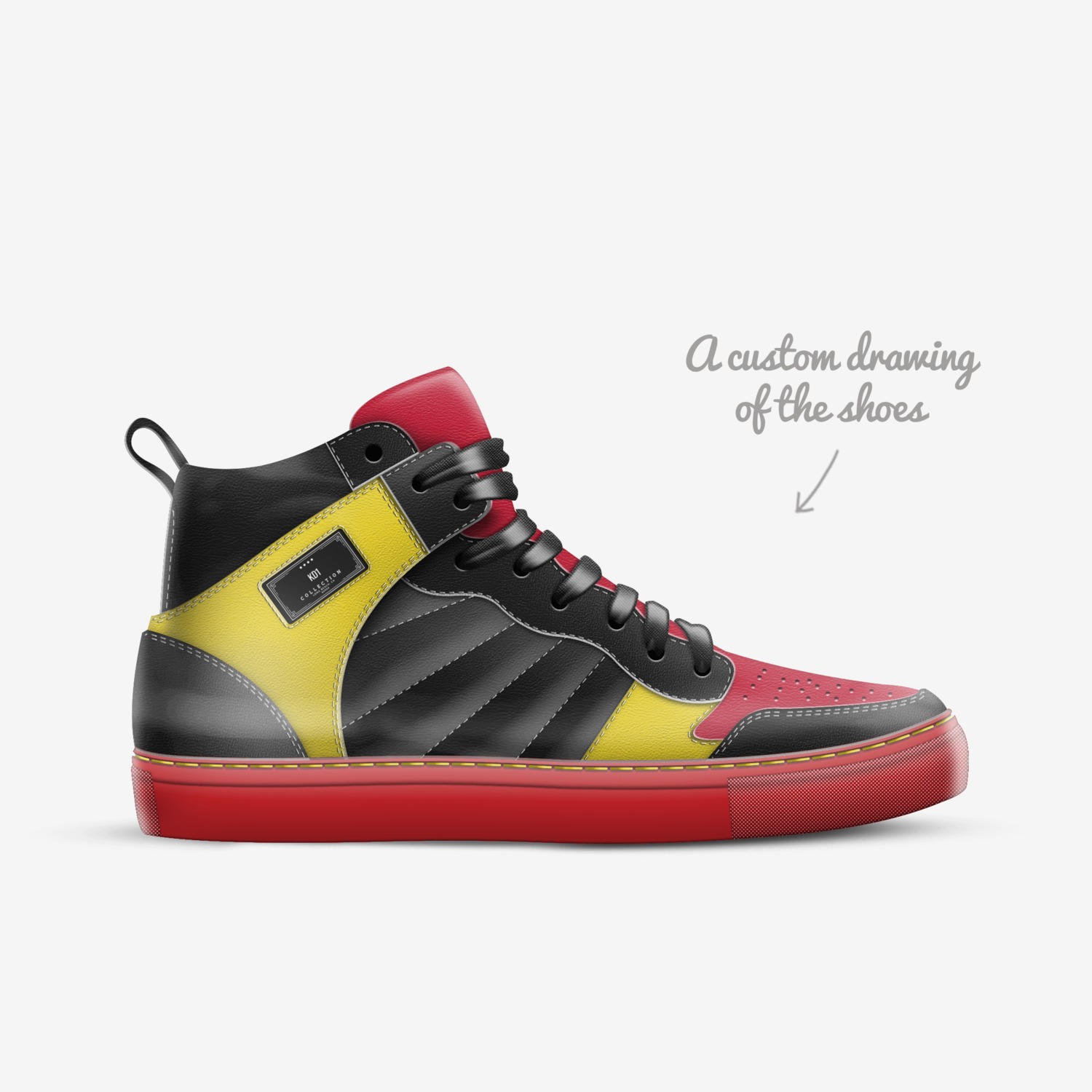 KD1 custom made in Italy shoes by Konnor | Sketch view