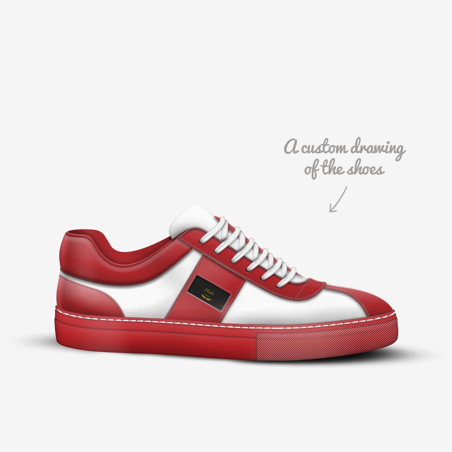 Halo custom made in Italy shoes by Jaylen Purnell | Sketch view