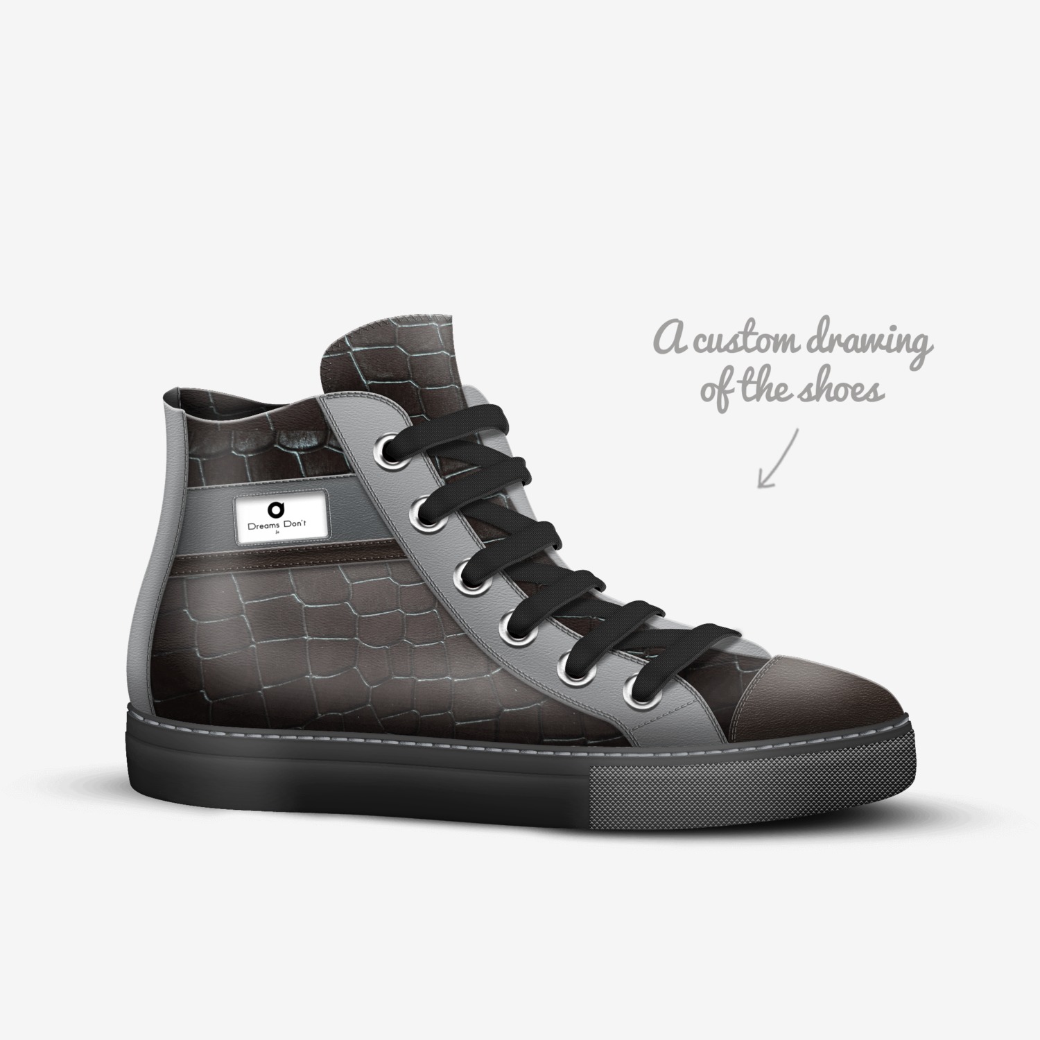 dreams don't lie custom made in Italy shoes by Enam Montgomery | Sketch view
