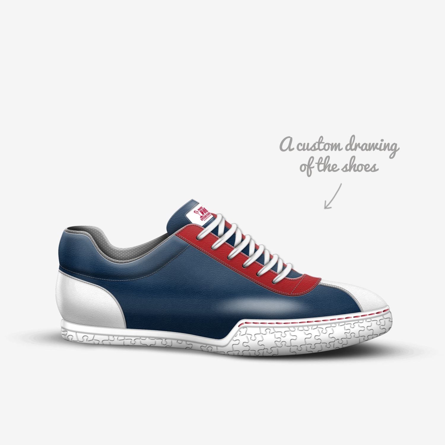 The movement custom made in Italy shoes by Larry Demarcus Hill | Sketch view