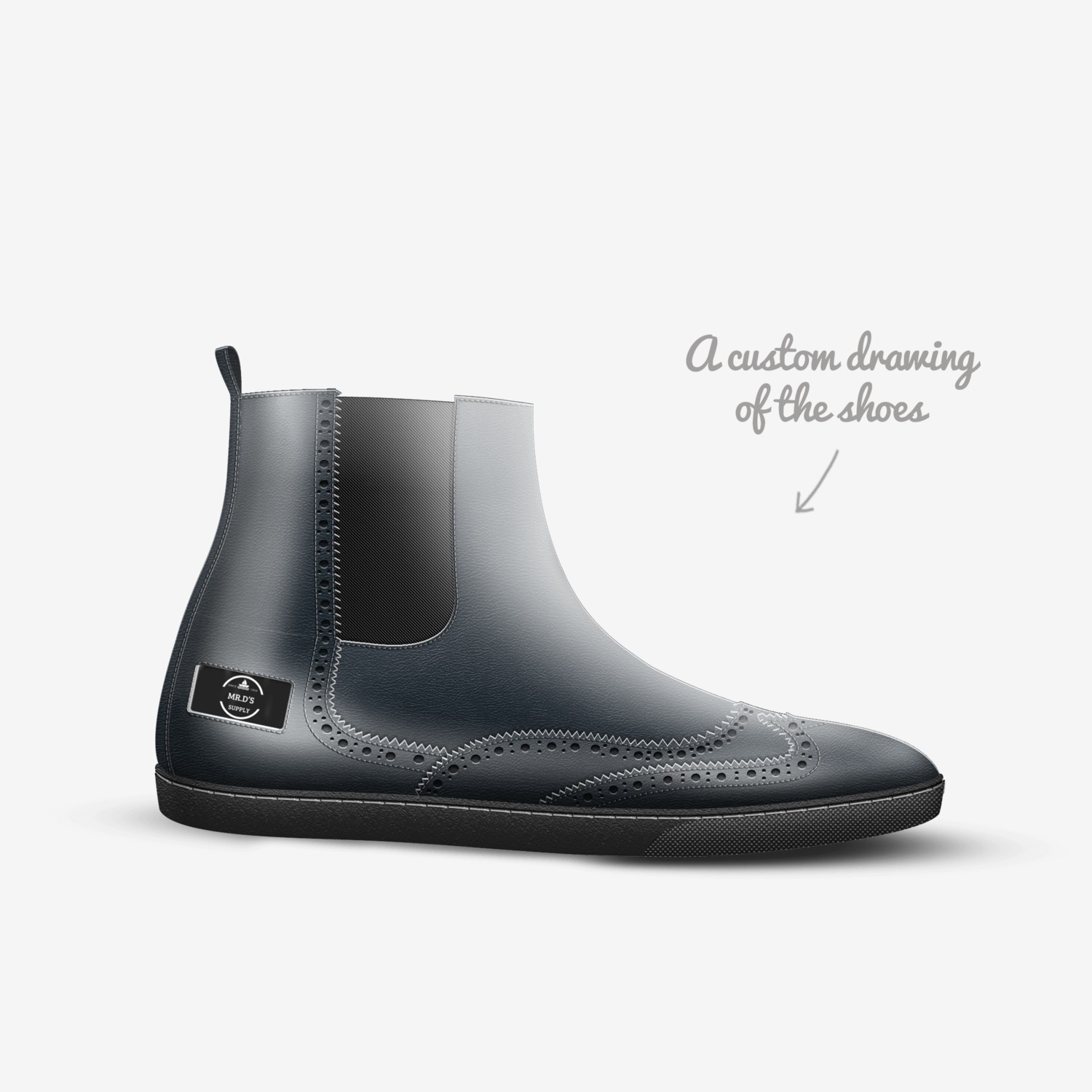 Mr.D’s custom made in Italy shoes by Brayden James Nichols | Sketch view