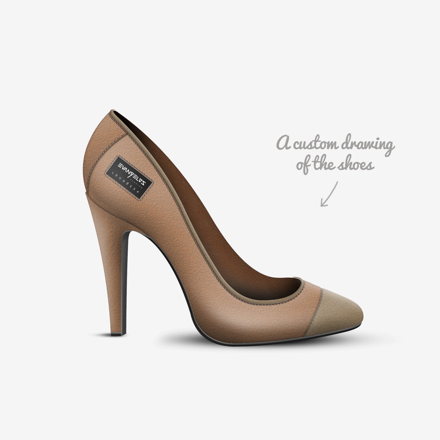 LEONESSA custom made in Italy shoes by Evangelos Fashion | Sketch view