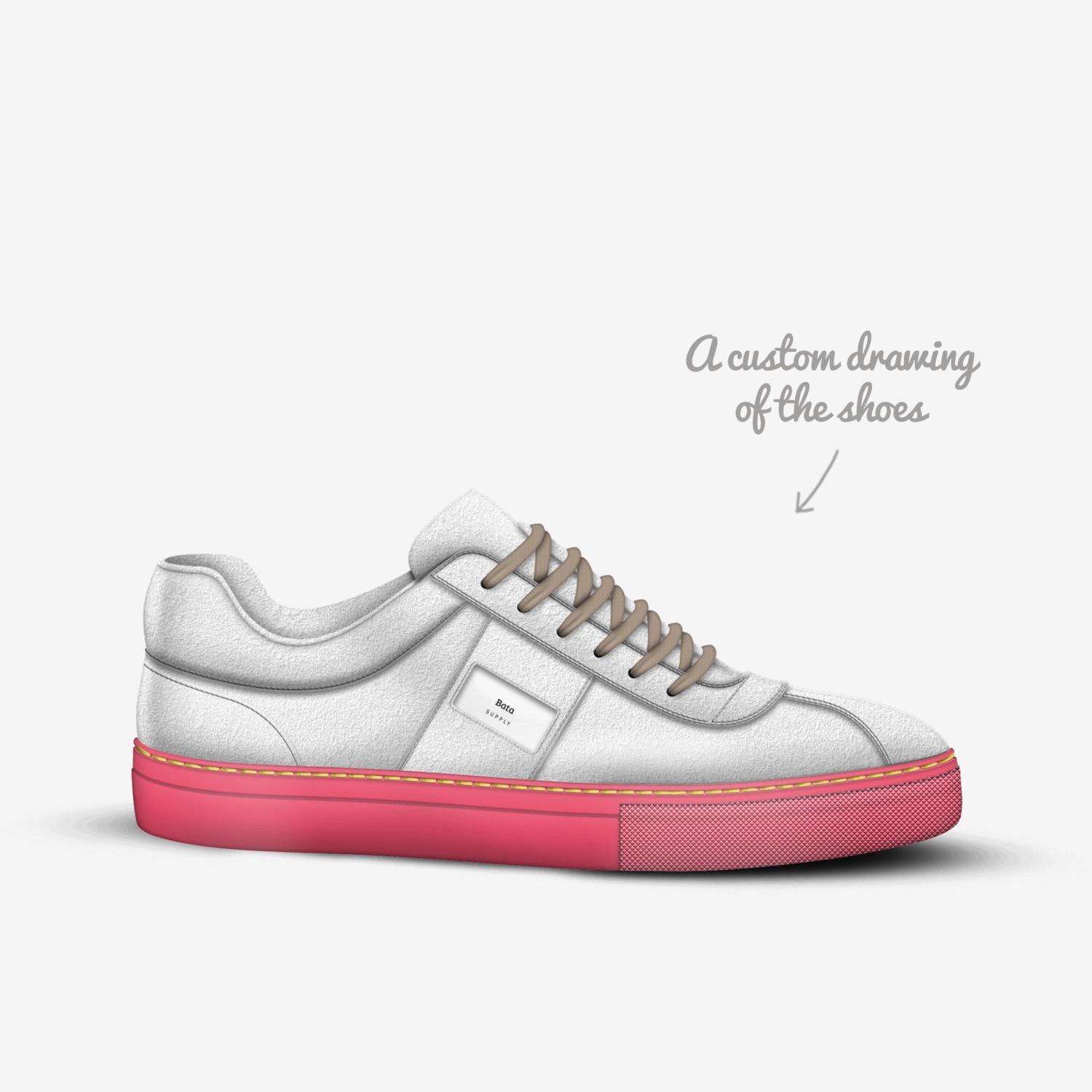 Bata custom made in Italy shoes by Batanai | Sketch view