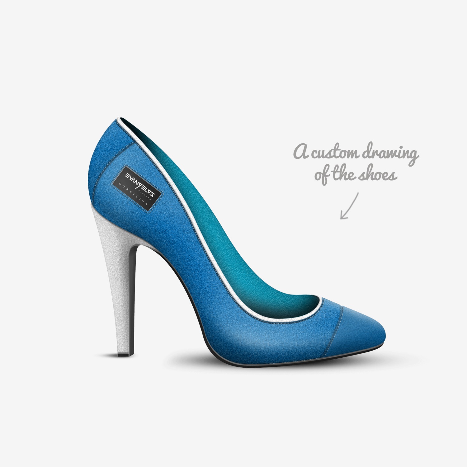 CORALLINA custom made in Italy shoes by Evangelos Fashion | Sketch view