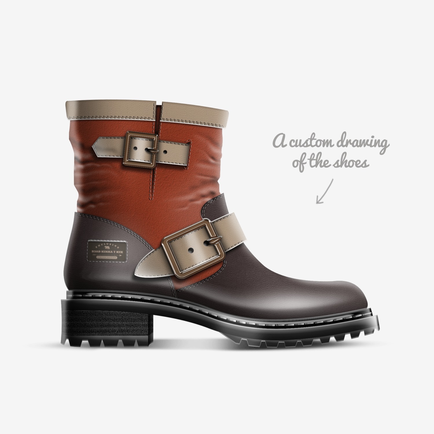 B3AR-Kinka T Kix custom made in Italy shoes by Kinka T Kix | Sketch view