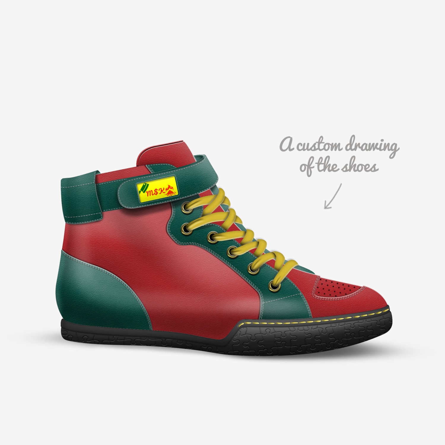 MSK custom made in Italy shoes by Jessoneil Ferguson | Sketch view