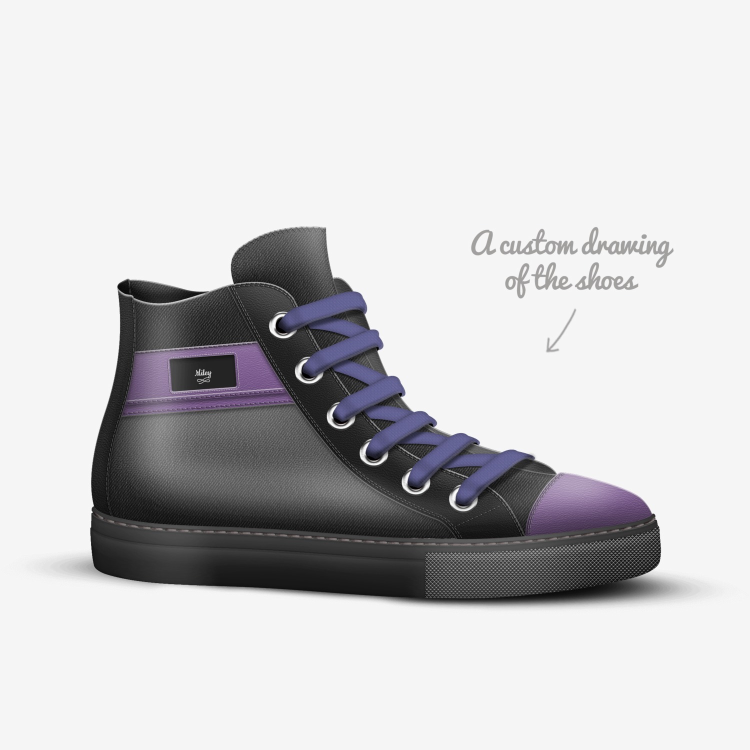 Miley custom made in Italy shoes by Vindy Irving | Sketch view