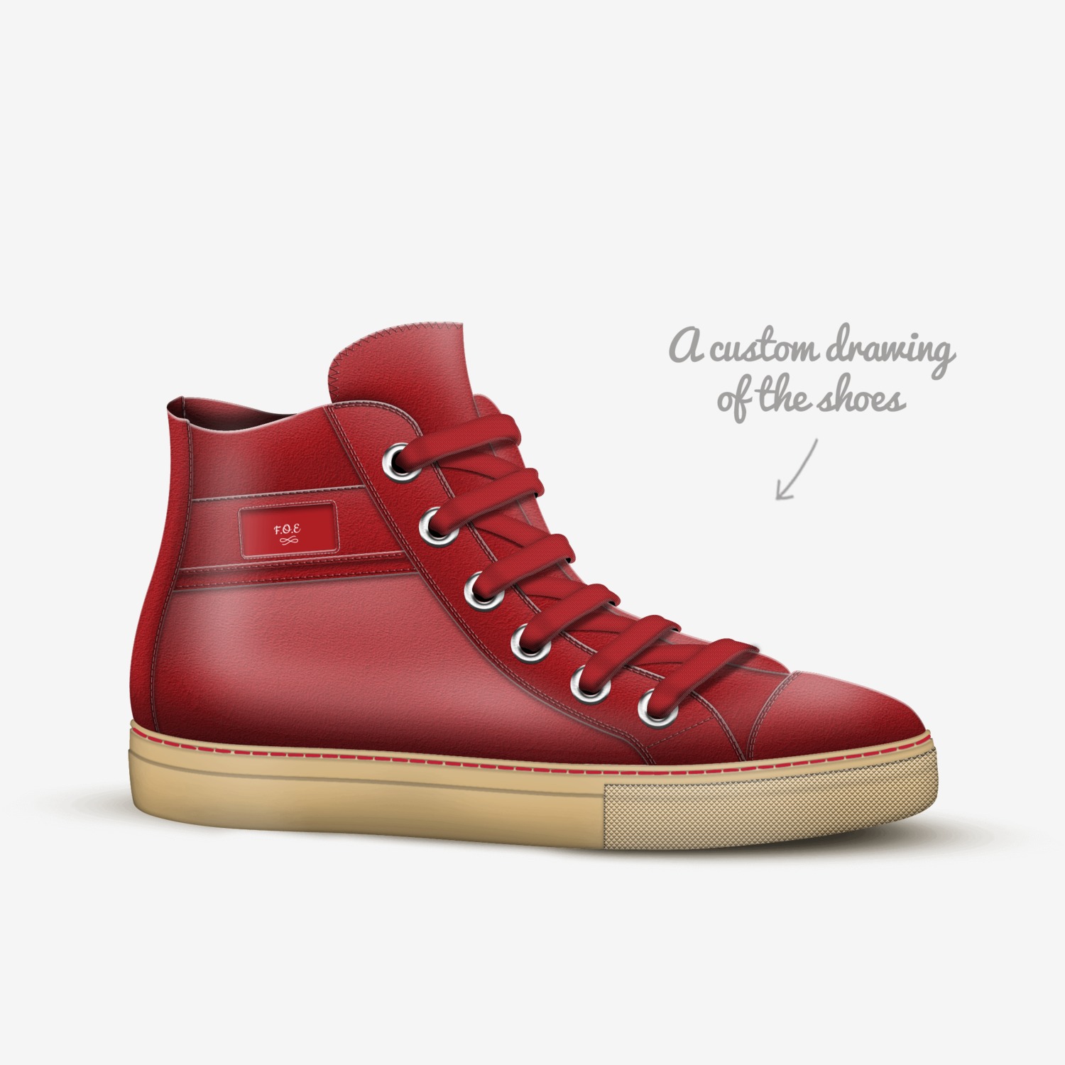 F.O.E 2 custom made in Italy shoes by Merlin Jourdain | Sketch view