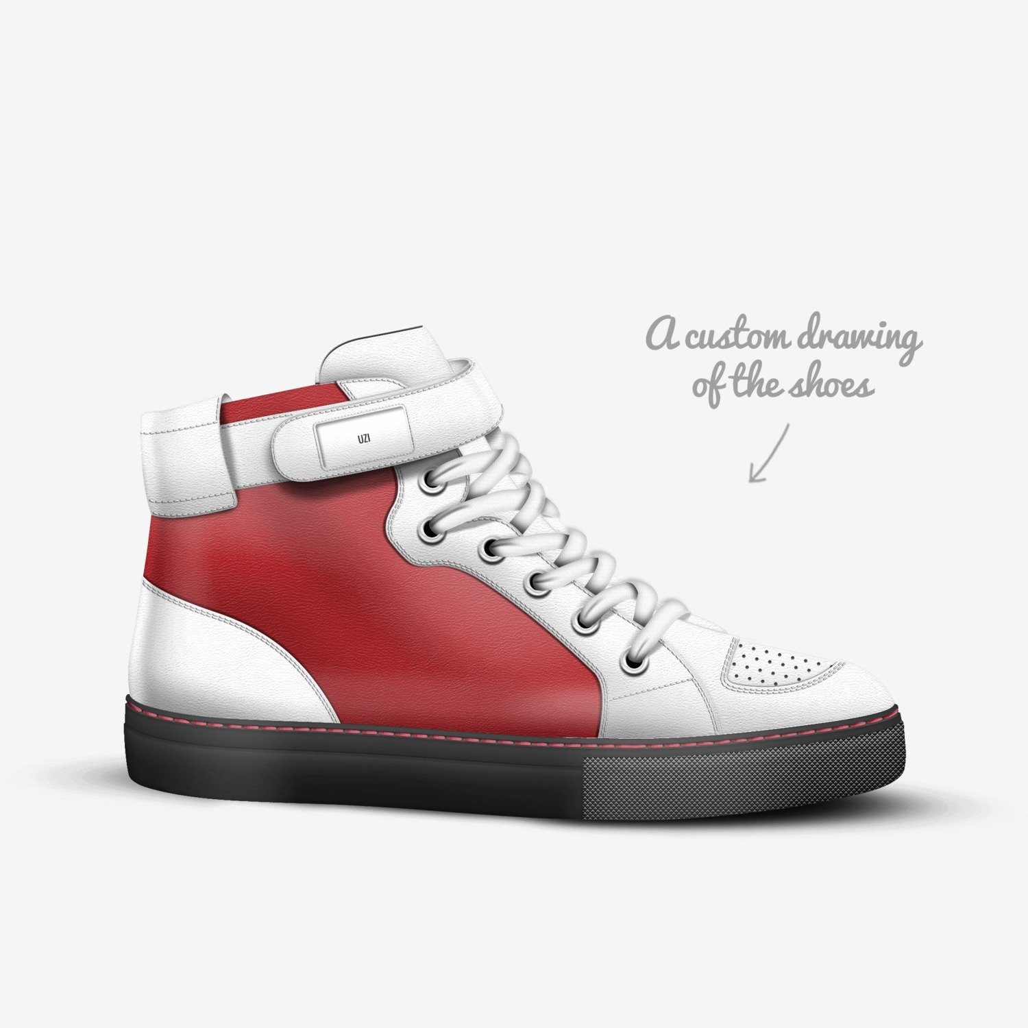 uzi custom made in Italy shoes by Anthony Corsentino | Sketch view