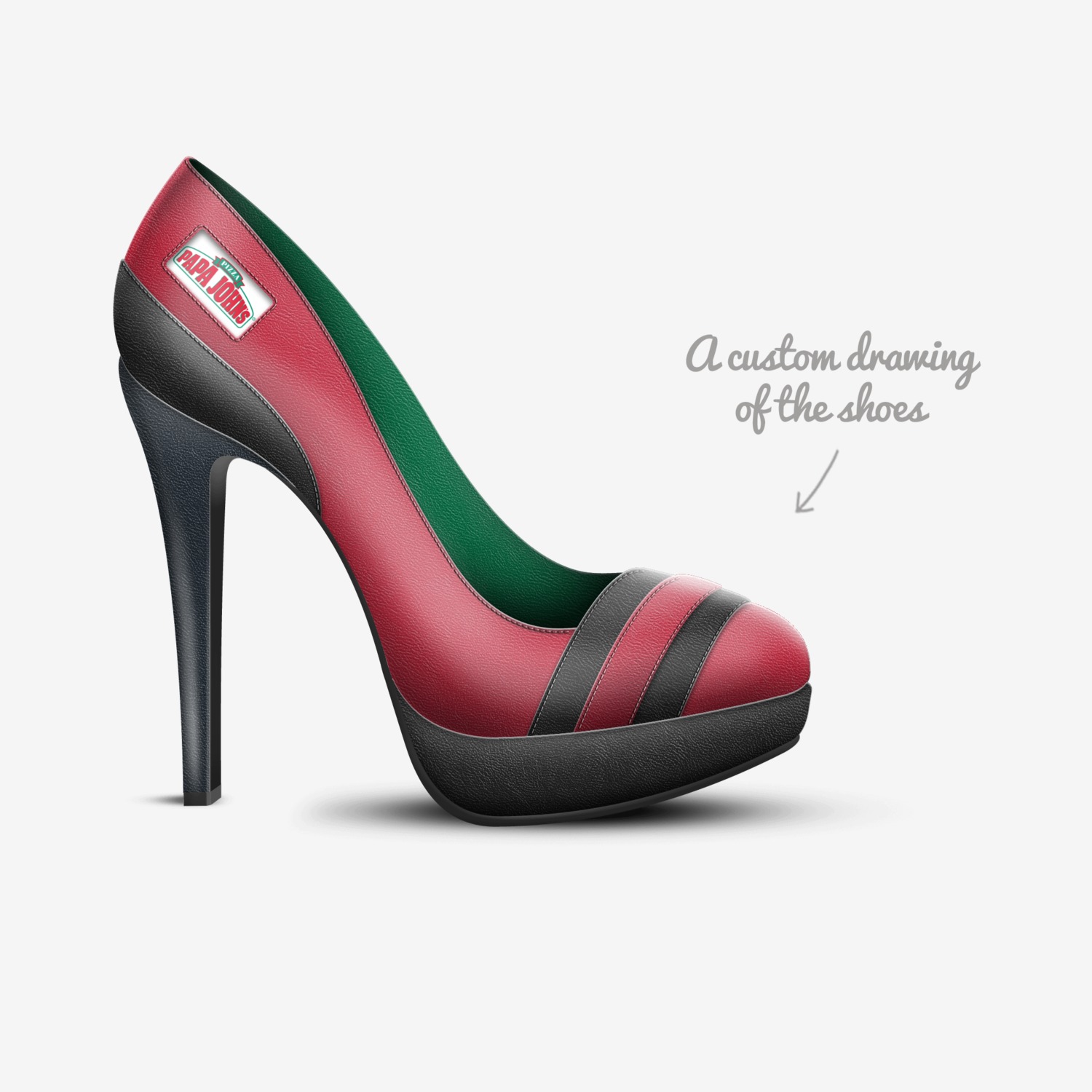Papa John Wings custom made in Italy shoes by Not Matthew Manning | Sketch view