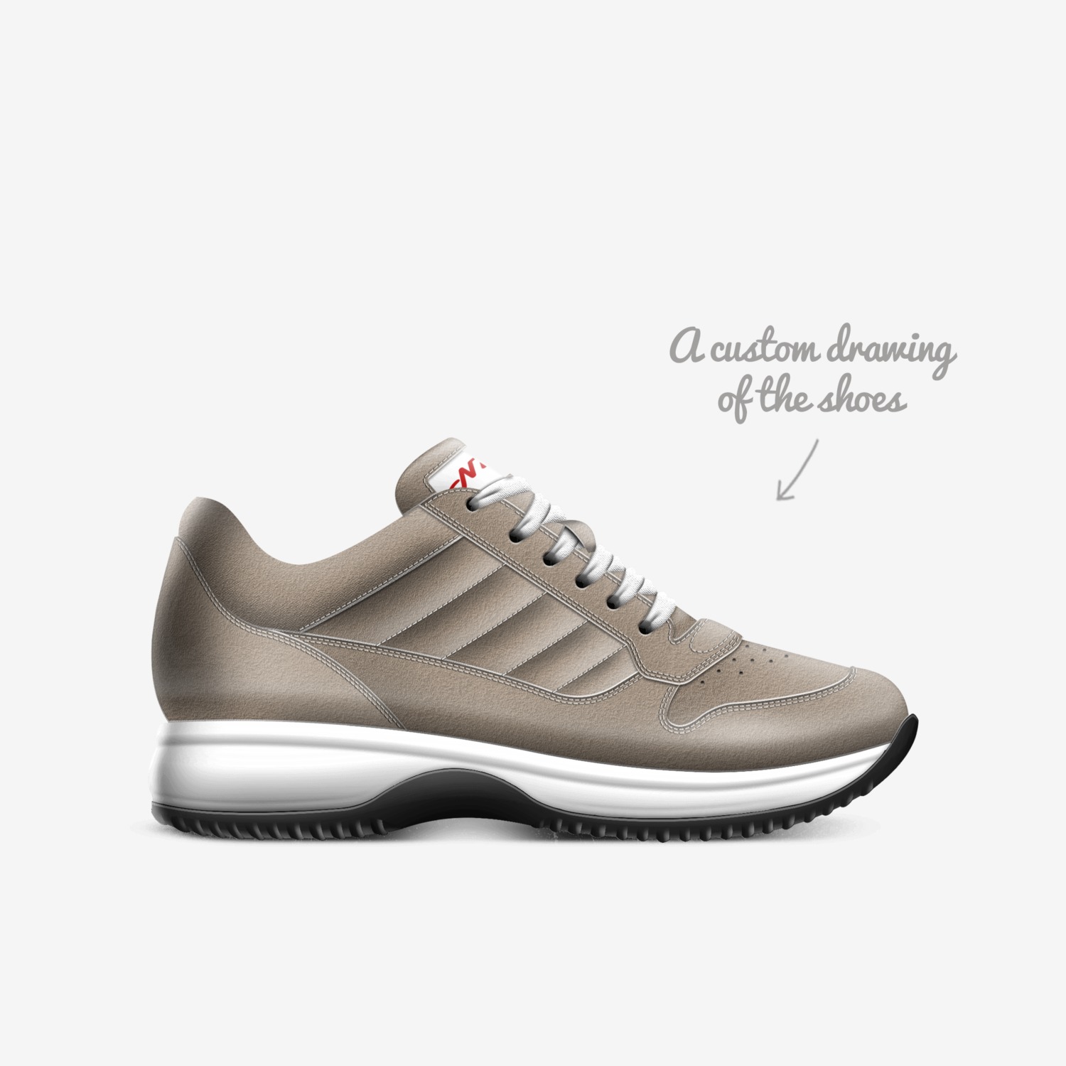 Denim custom made in Italy shoes by Ashton Keys | Sketch view