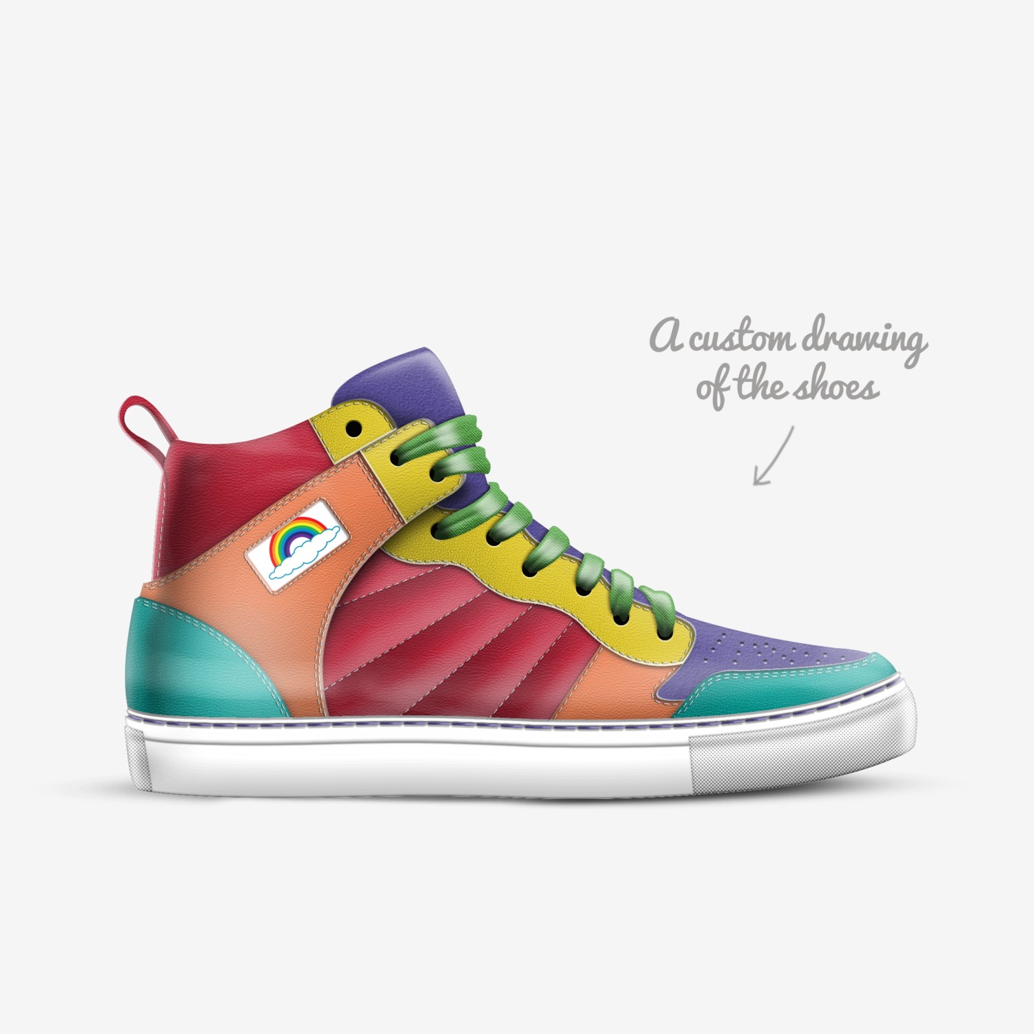 AMORI IS GAY custom made in Italy shoes by Kolman | Sketch view