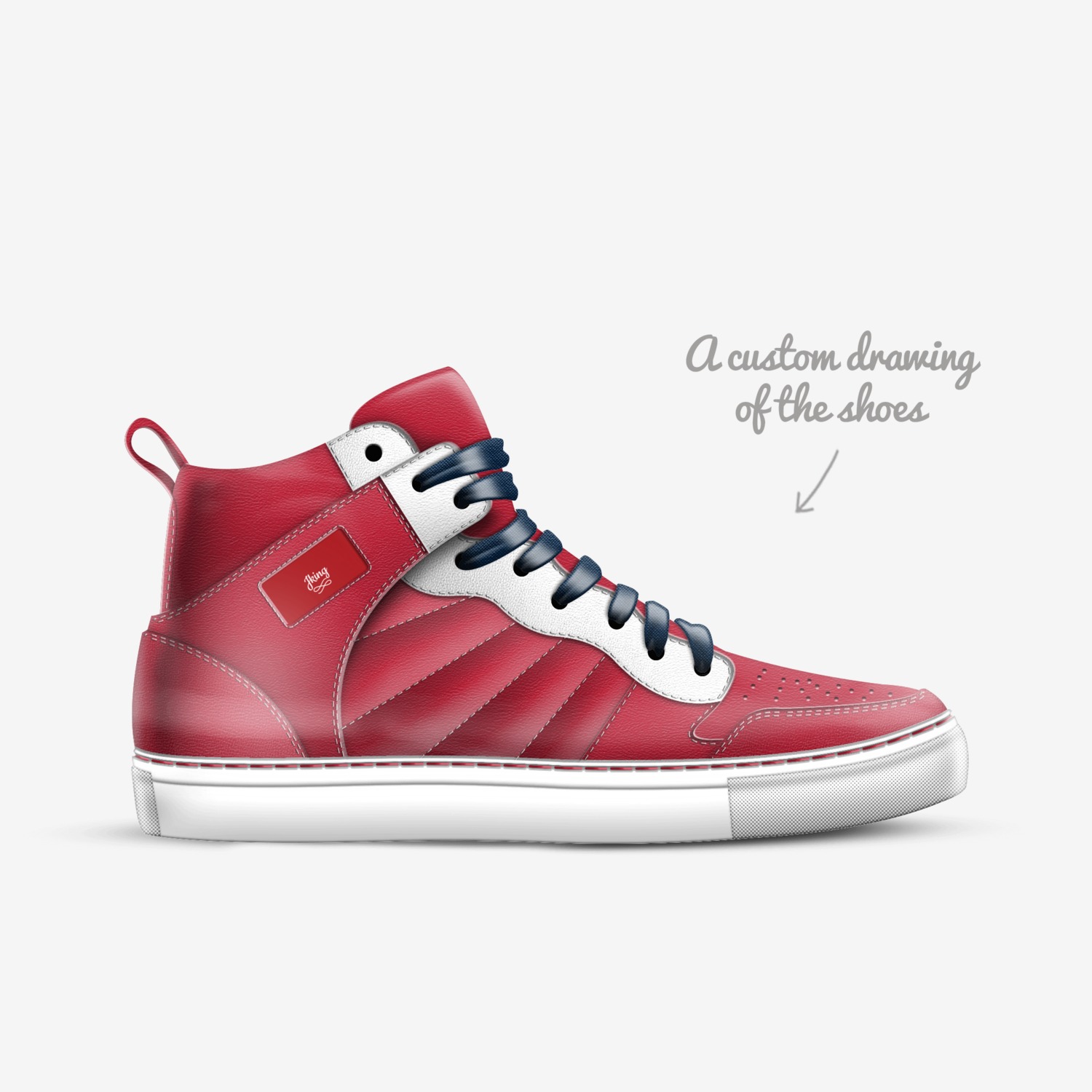 Jking custom made in Italy shoes by Juan Reyes | Sketch view