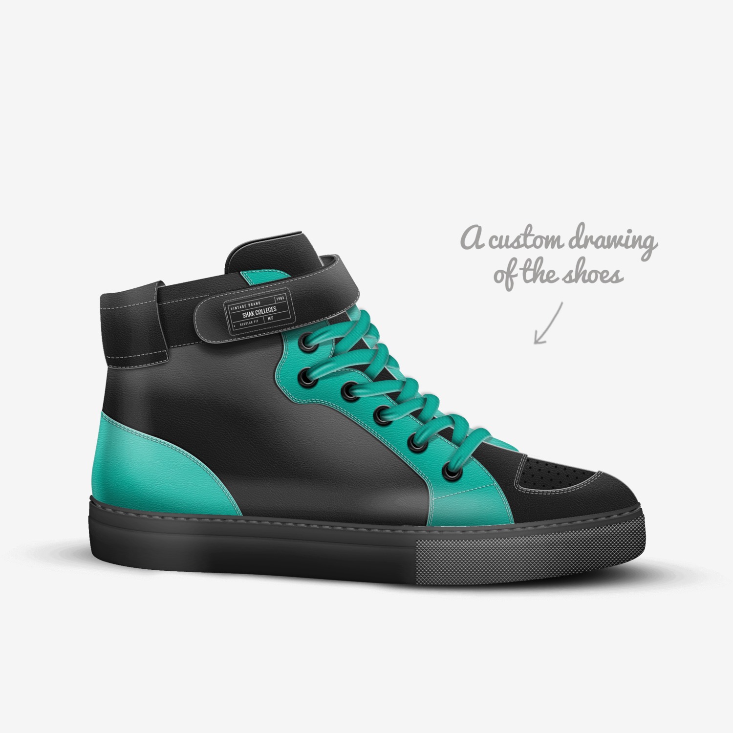 Shak Colleges custom made in Italy shoes by Shakeel Shak | Sketch view