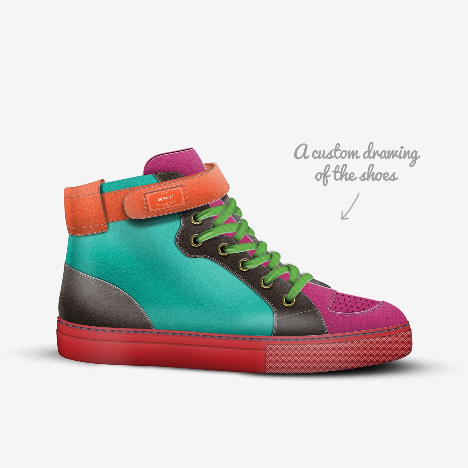 The Ray V.1 custom made in Italy shoes by Aidan | Sketch view
