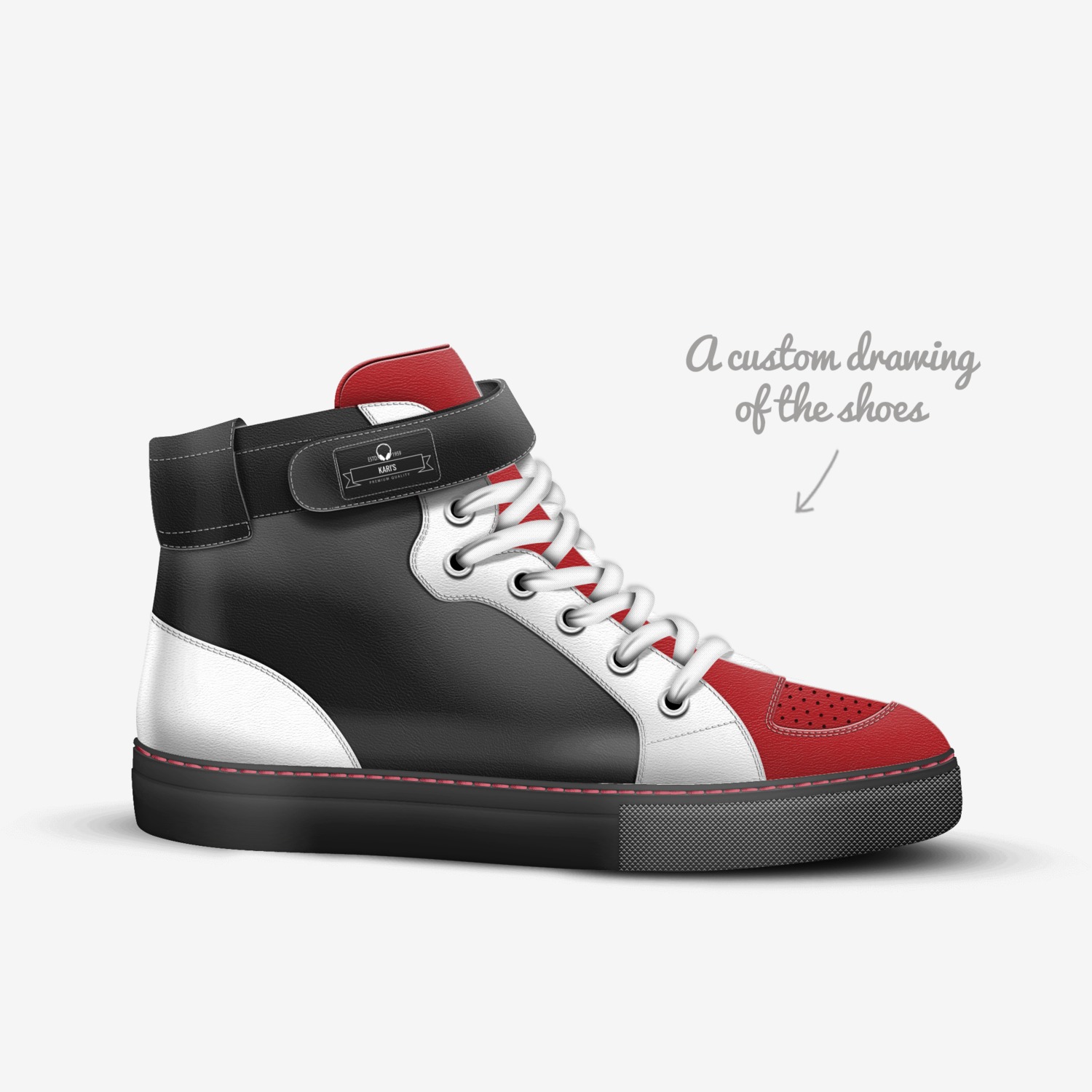 Kari's custom made in Italy shoes by Yakari Bryant | Sketch view